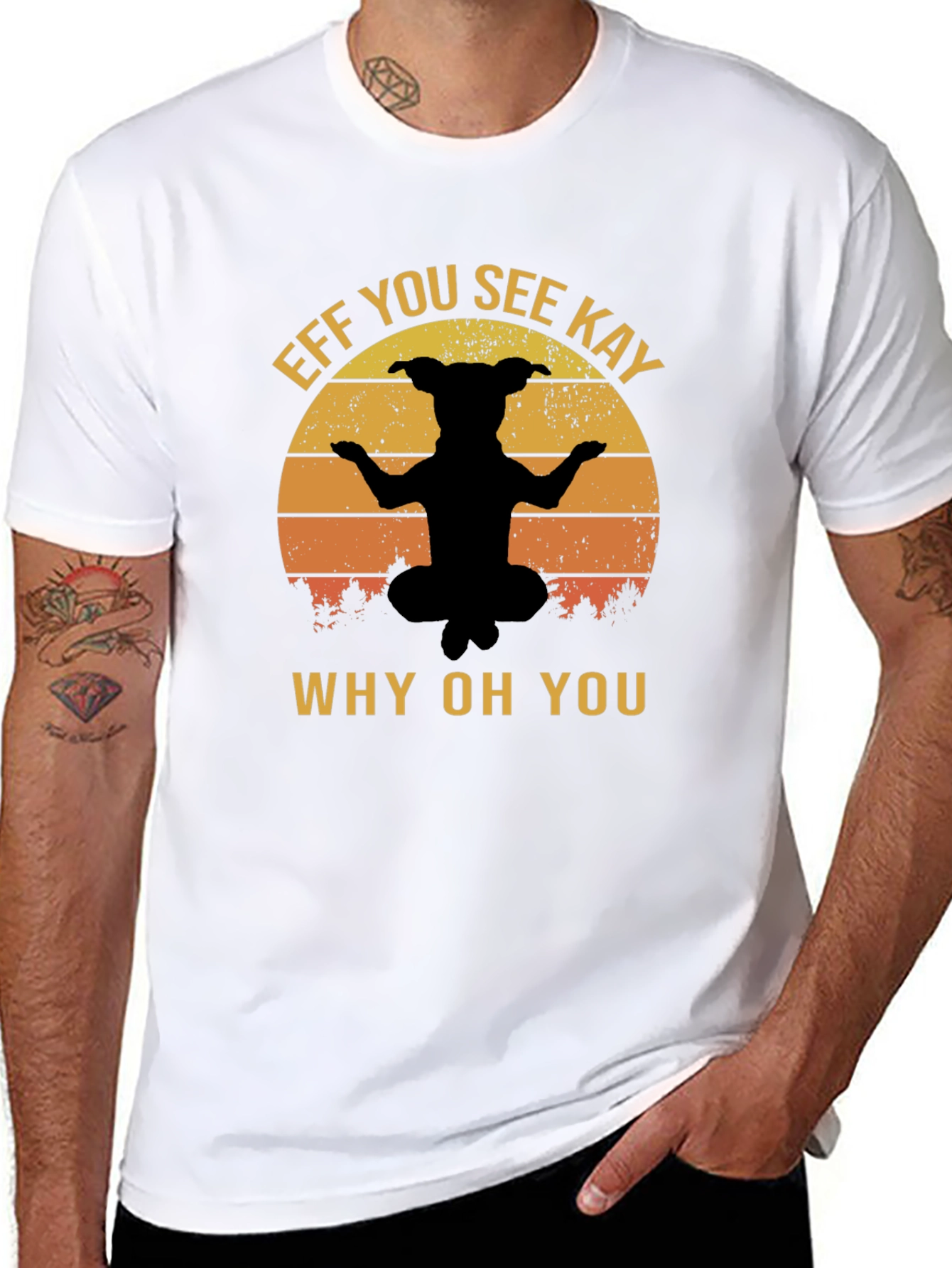 Eff You See Kay Dog Yoga Black T-Shirt