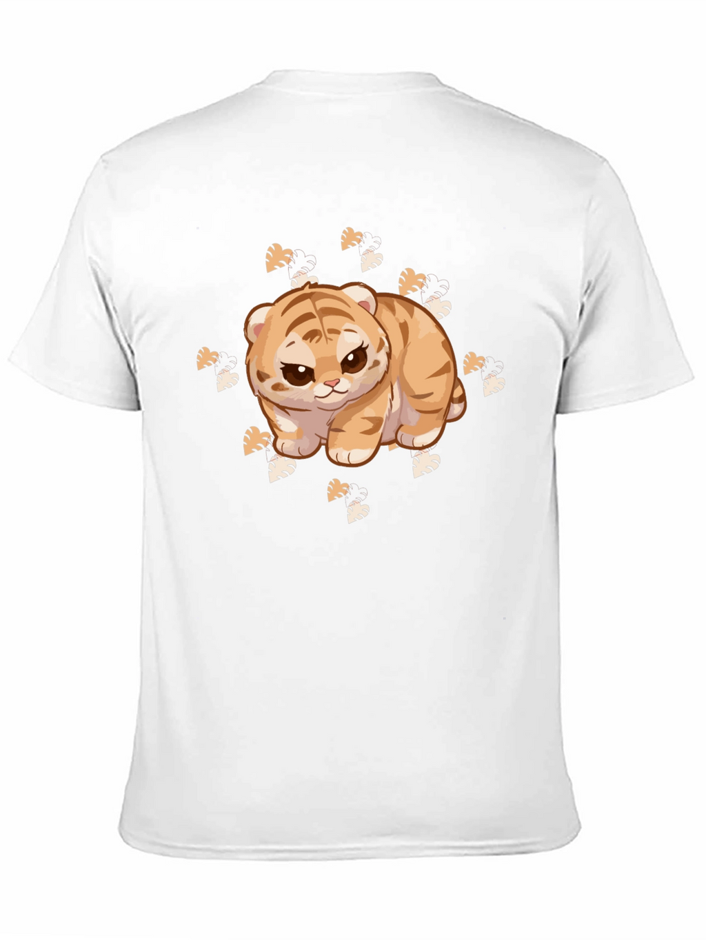 Cute Tiger Cub Graphic Print Black T-Shirt