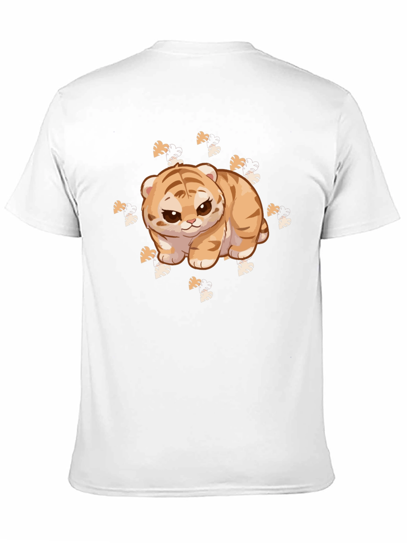 Cute Tiger Cub Graphic Print Black T-Shirt
