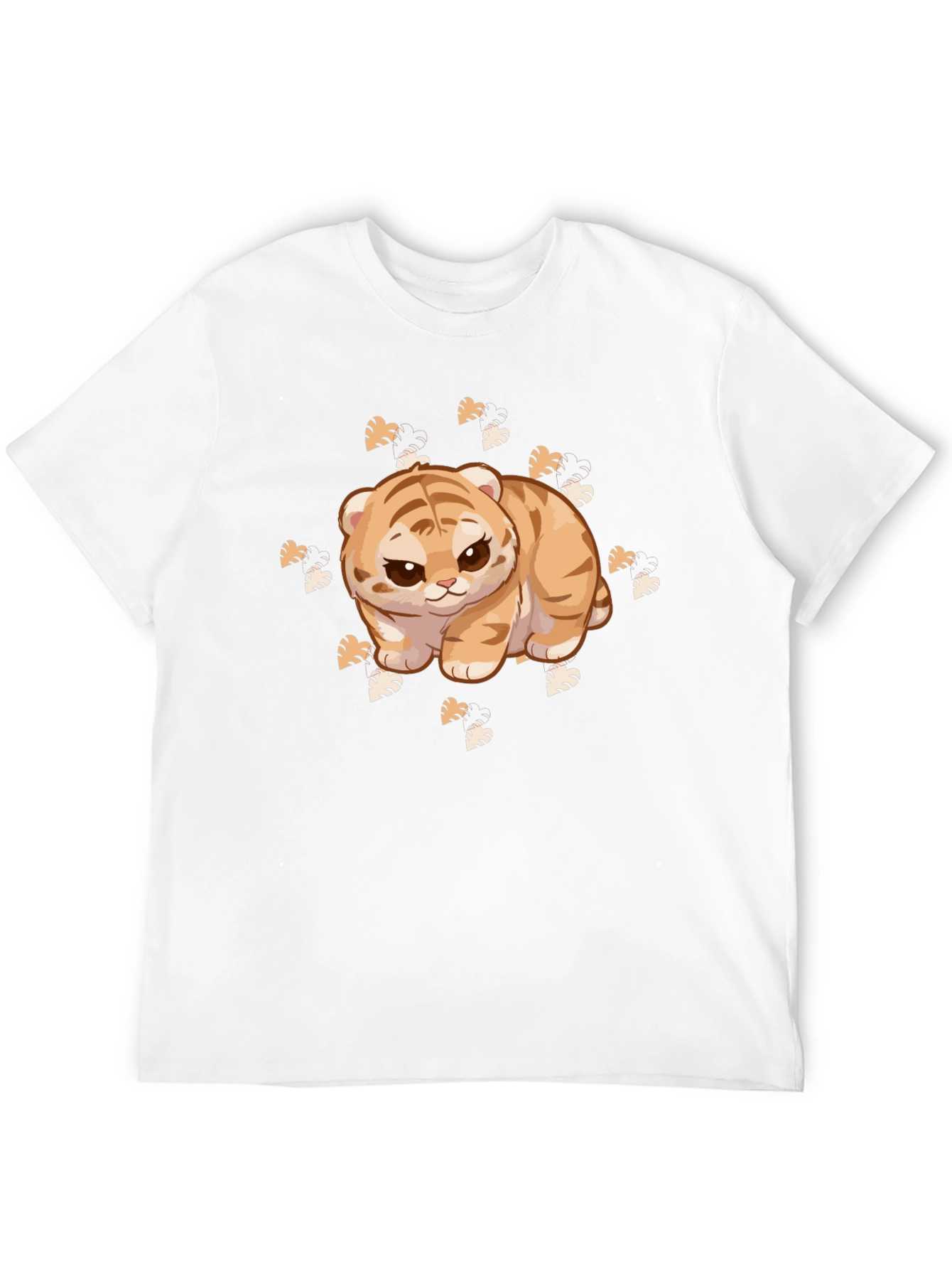 Cute Tiger Cub Graphic Print Black T-Shirt