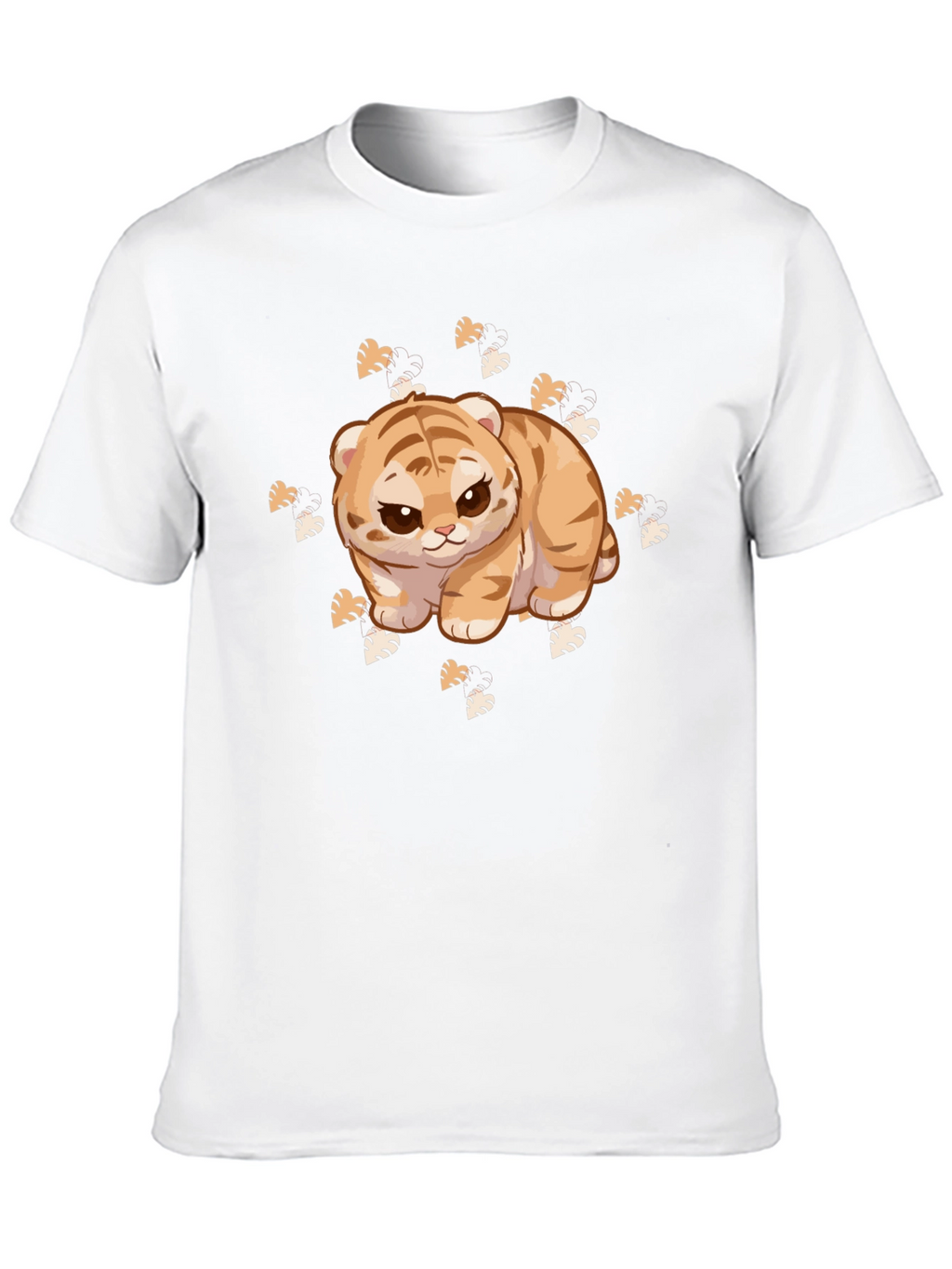 Cute Tiger Cub Graphic Print Black T-Shirt