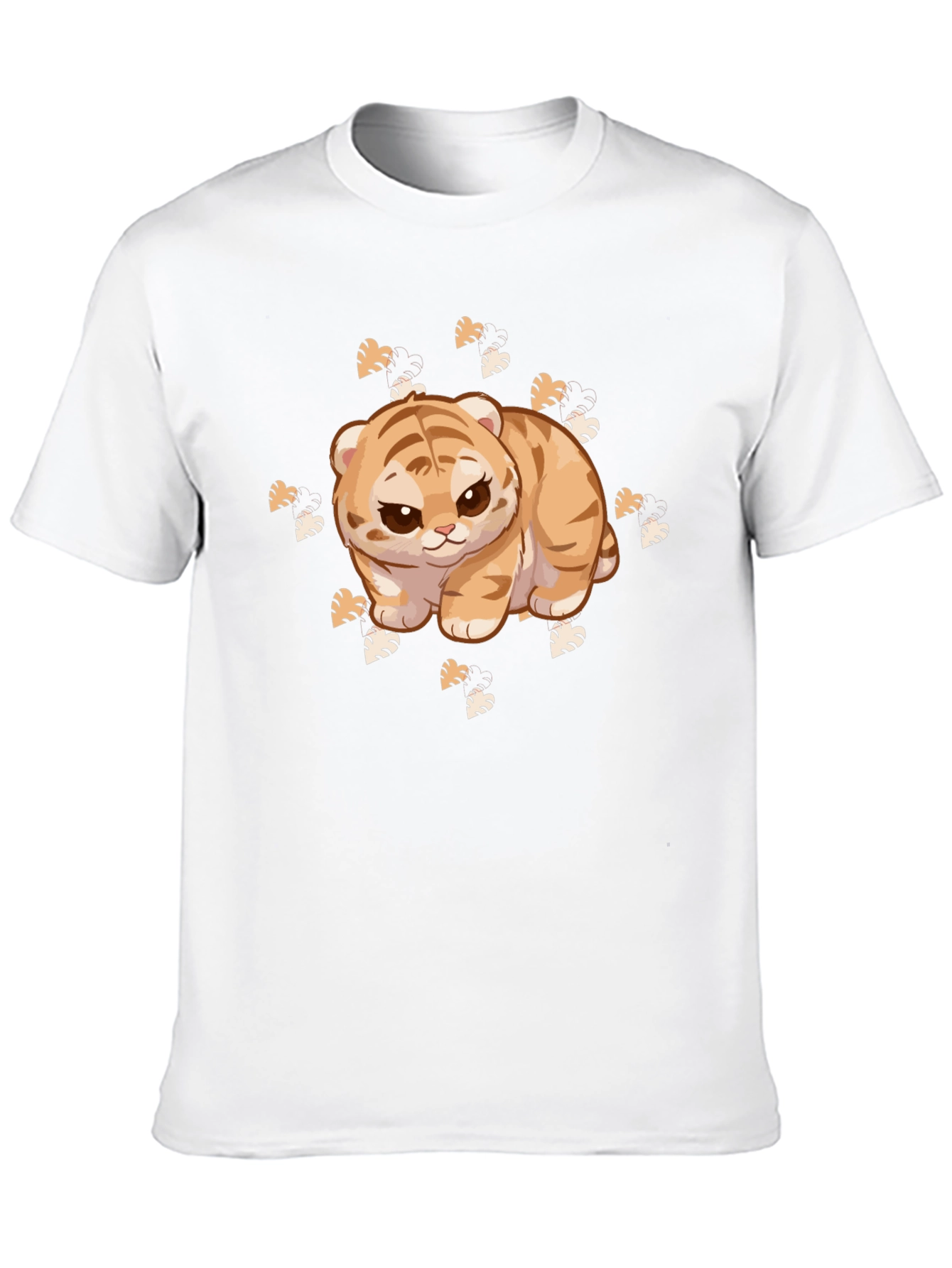 Cute Tiger Cub Graphic Print Black T-Shirt