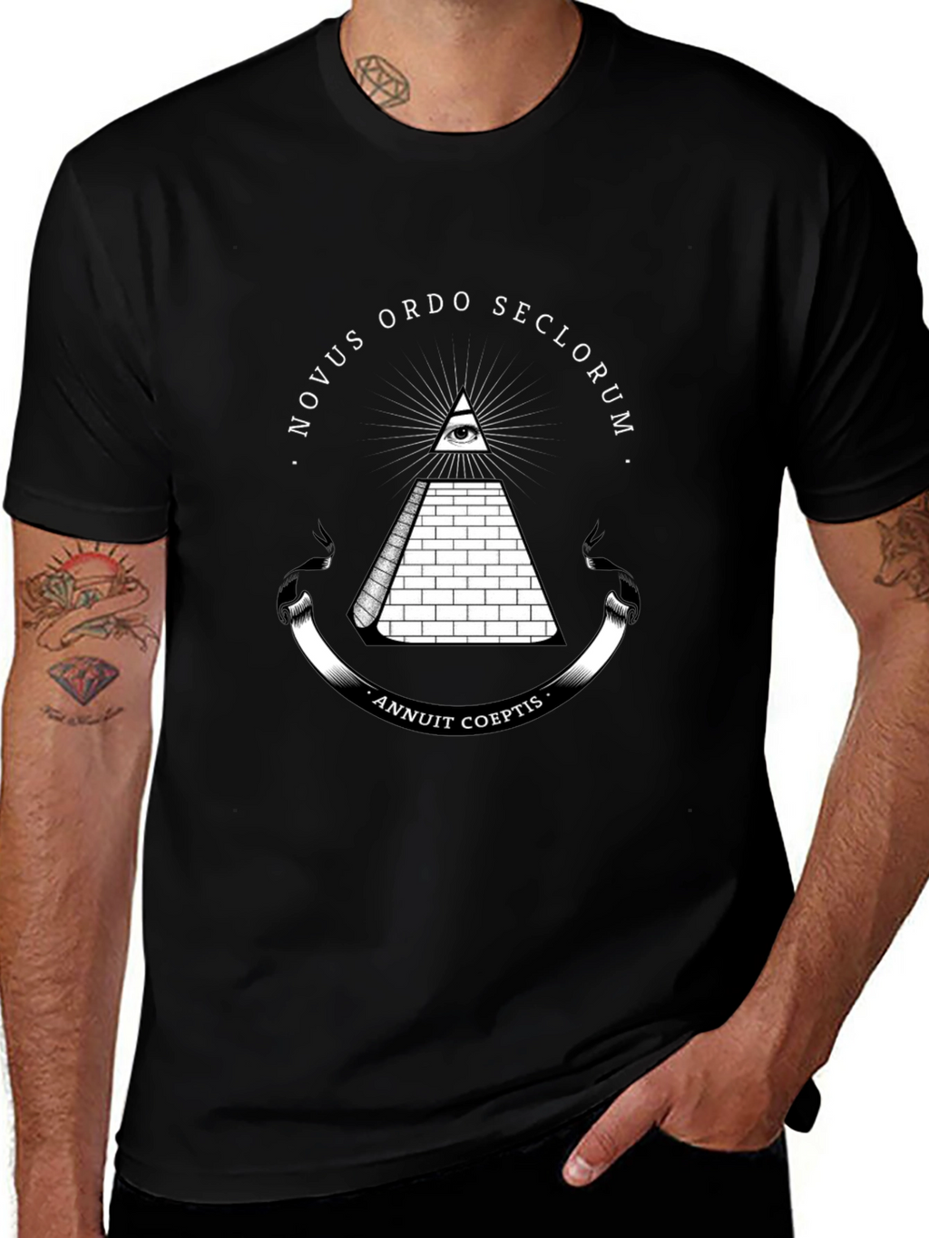 All-Seeing Eye Pyramid Graphic Tee - Black
