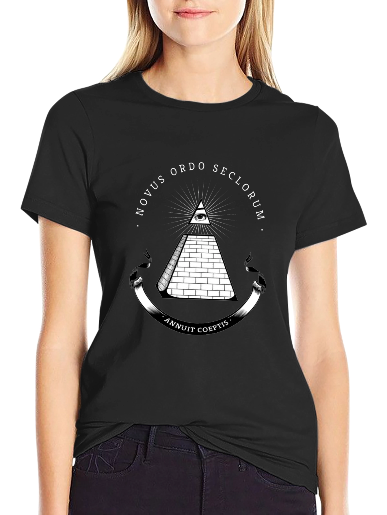 All-Seeing Eye Pyramid Graphic Tee - Black