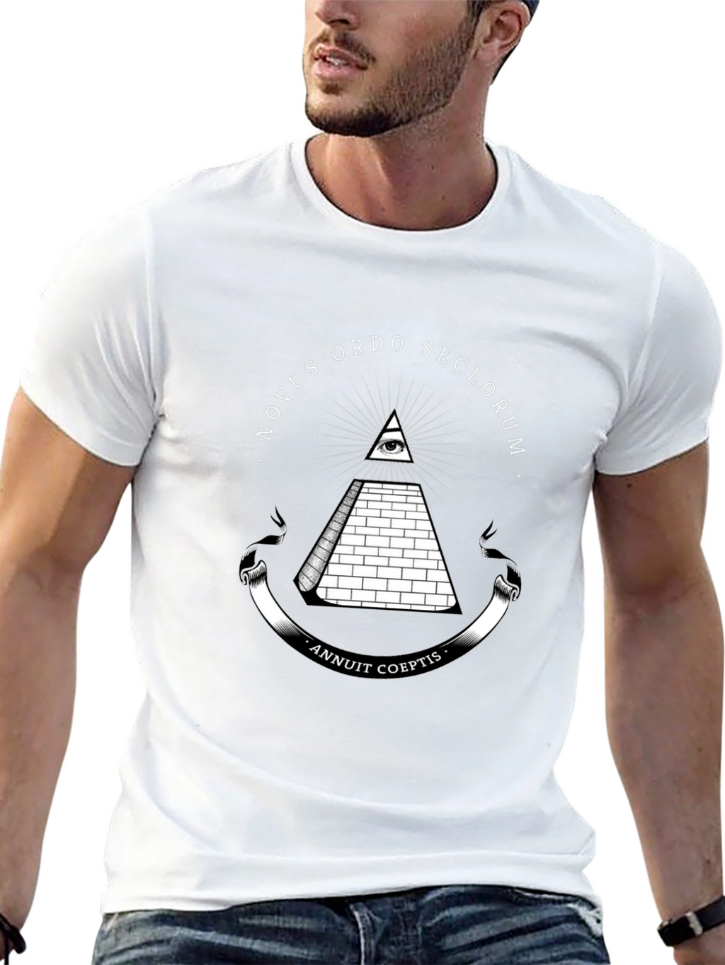 All-Seeing Eye Pyramid Graphic Tee - Black
