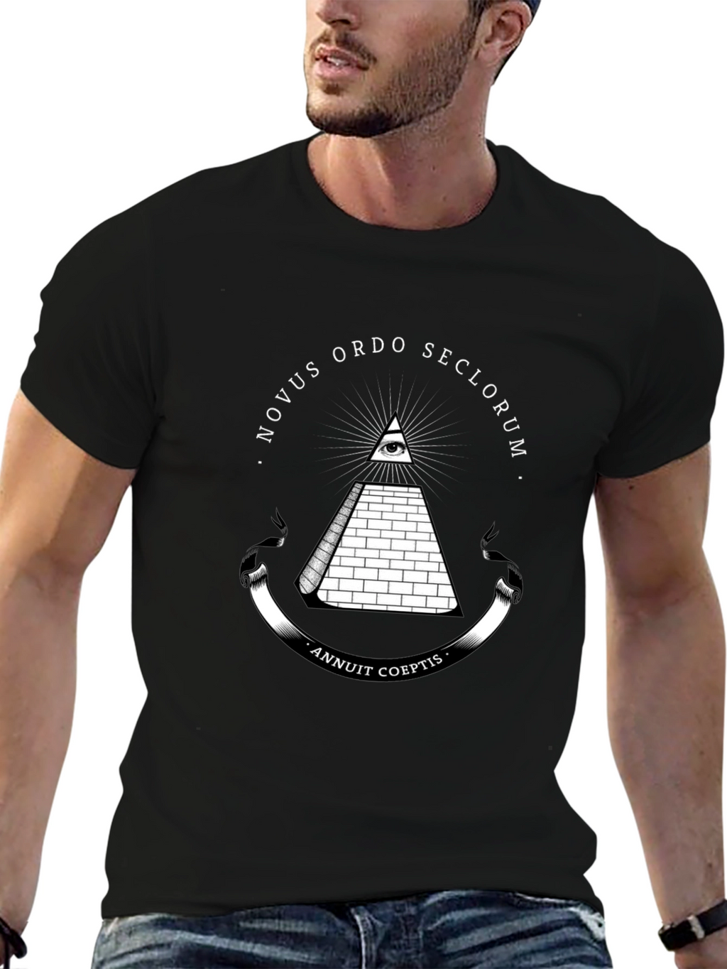 All-Seeing Eye Pyramid Graphic Tee - Black