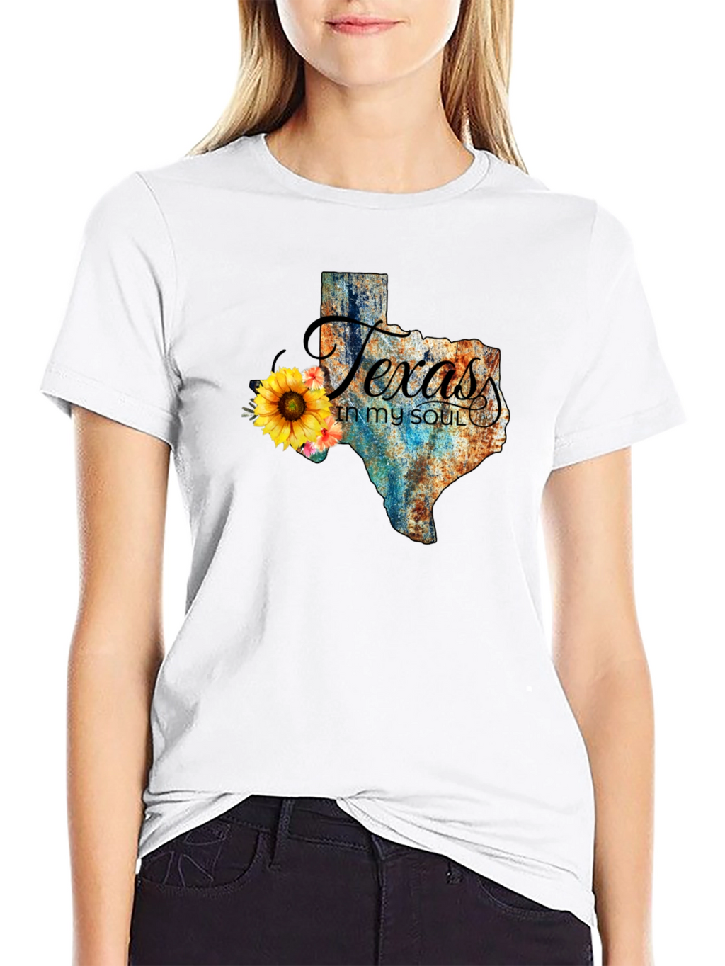 Texas in My Soul Black Cotton T-Shirt