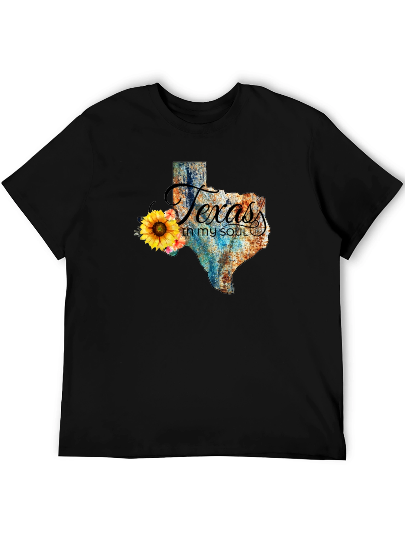 Texas in My Soul Black Cotton T-Shirt