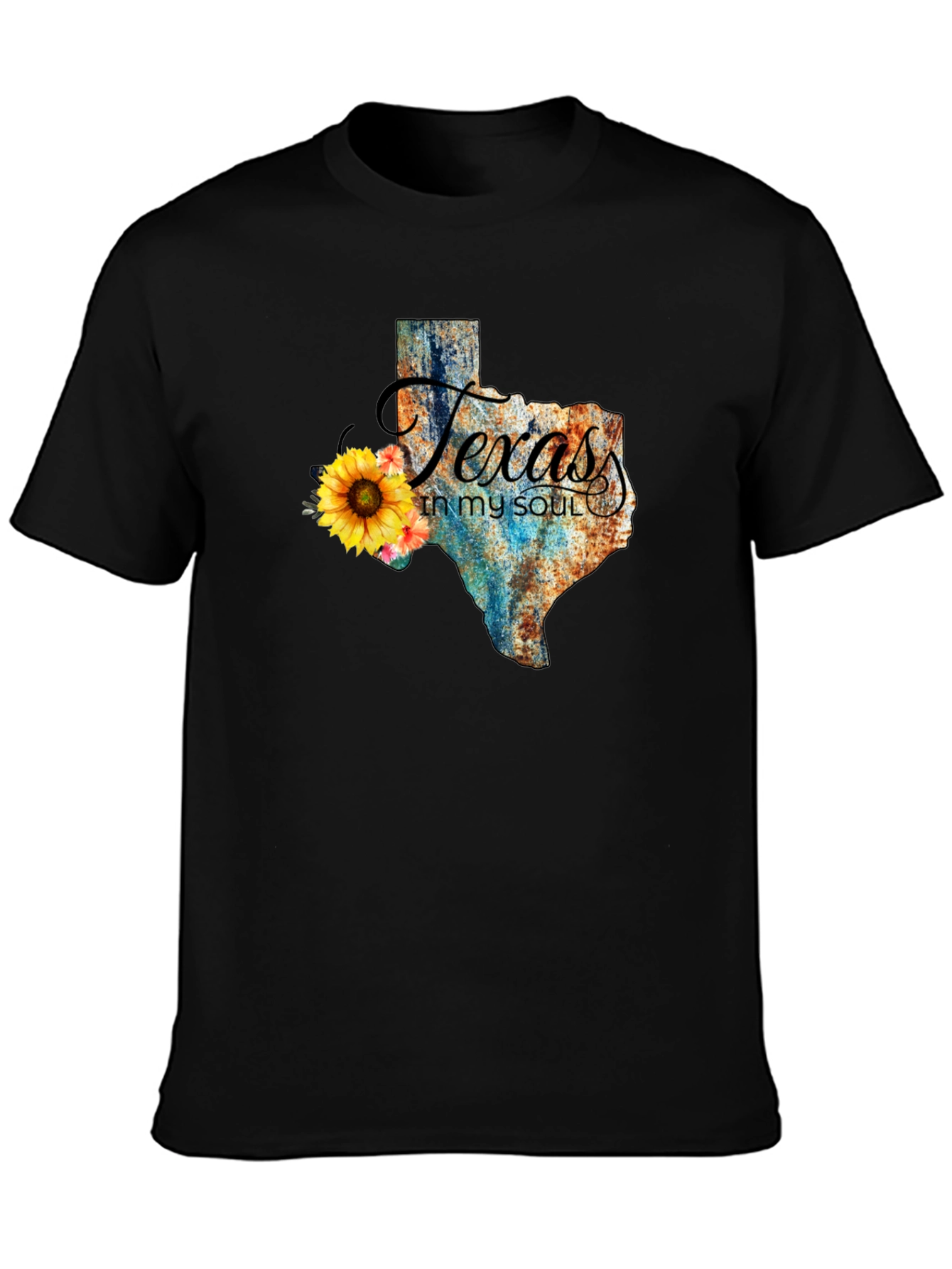 Texas in My Soul Black Cotton T-Shirt