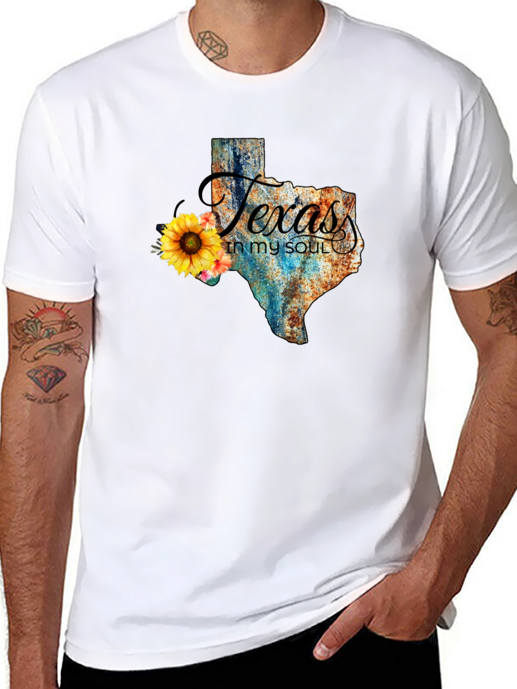 Texas in My Soul Black Cotton T-Shirt