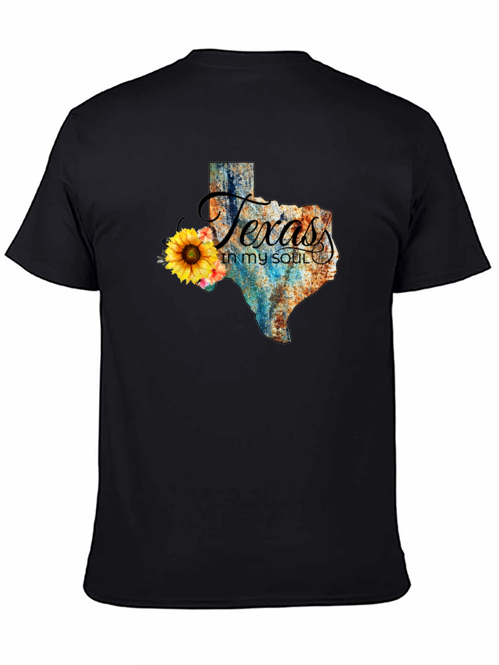 Texas in My Soul Black Cotton T-Shirt