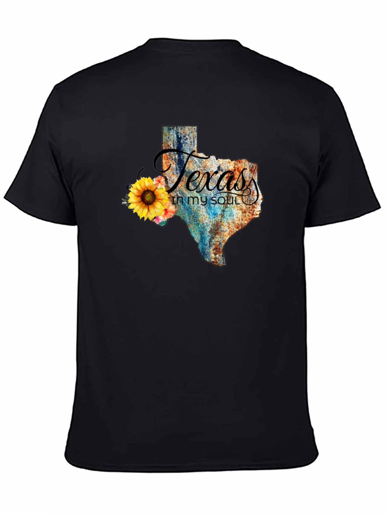 Texas in My Soul Black Cotton T-Shirt