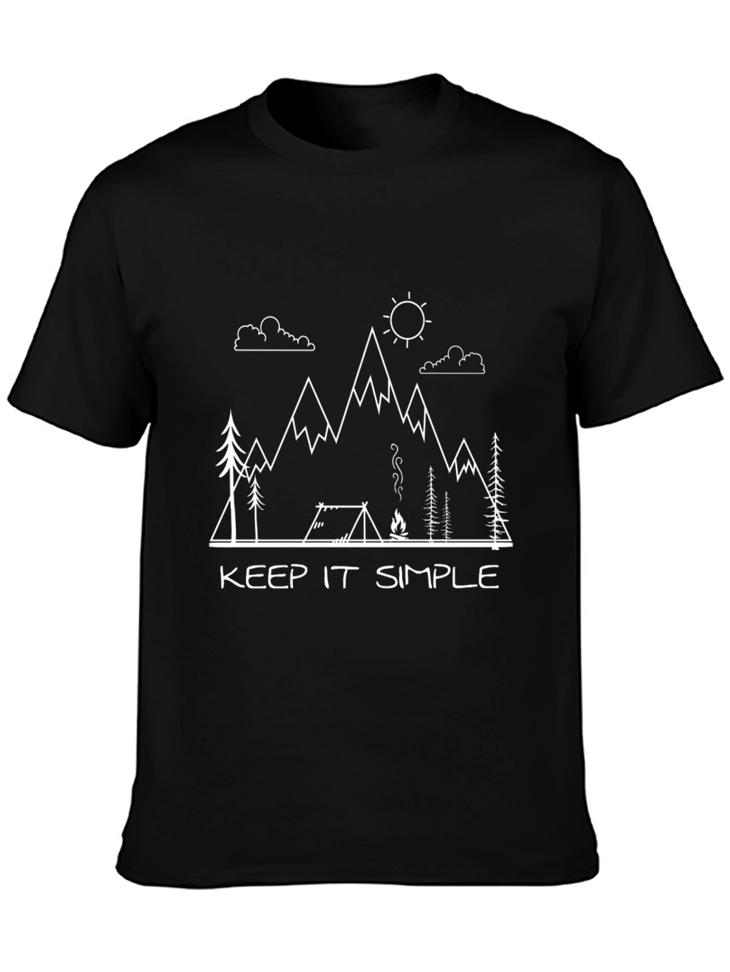 Keep It Simple Camping Black T-Shirt