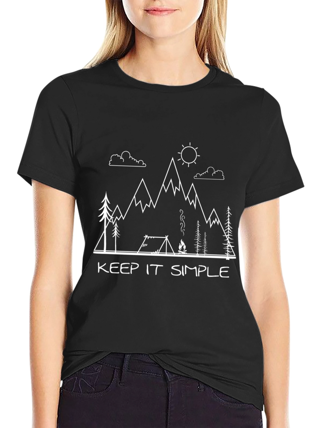 Keep It Simple Camping Black T-Shirt