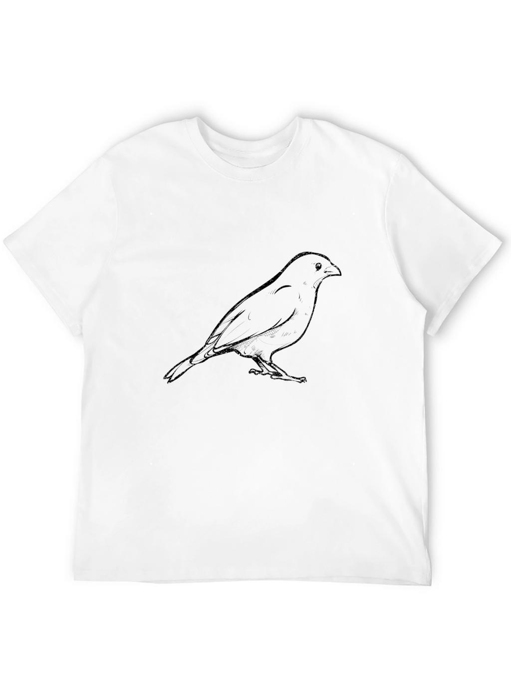 Mens Black T-Shirt with Bird Graphic