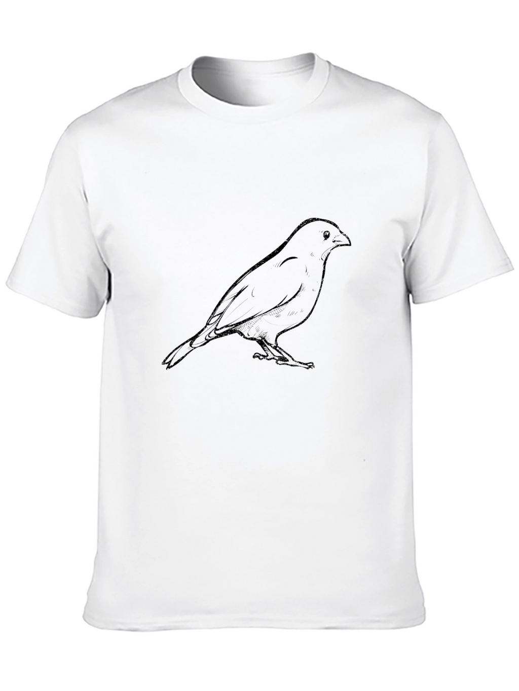 Mens Black T-Shirt with Bird Graphic