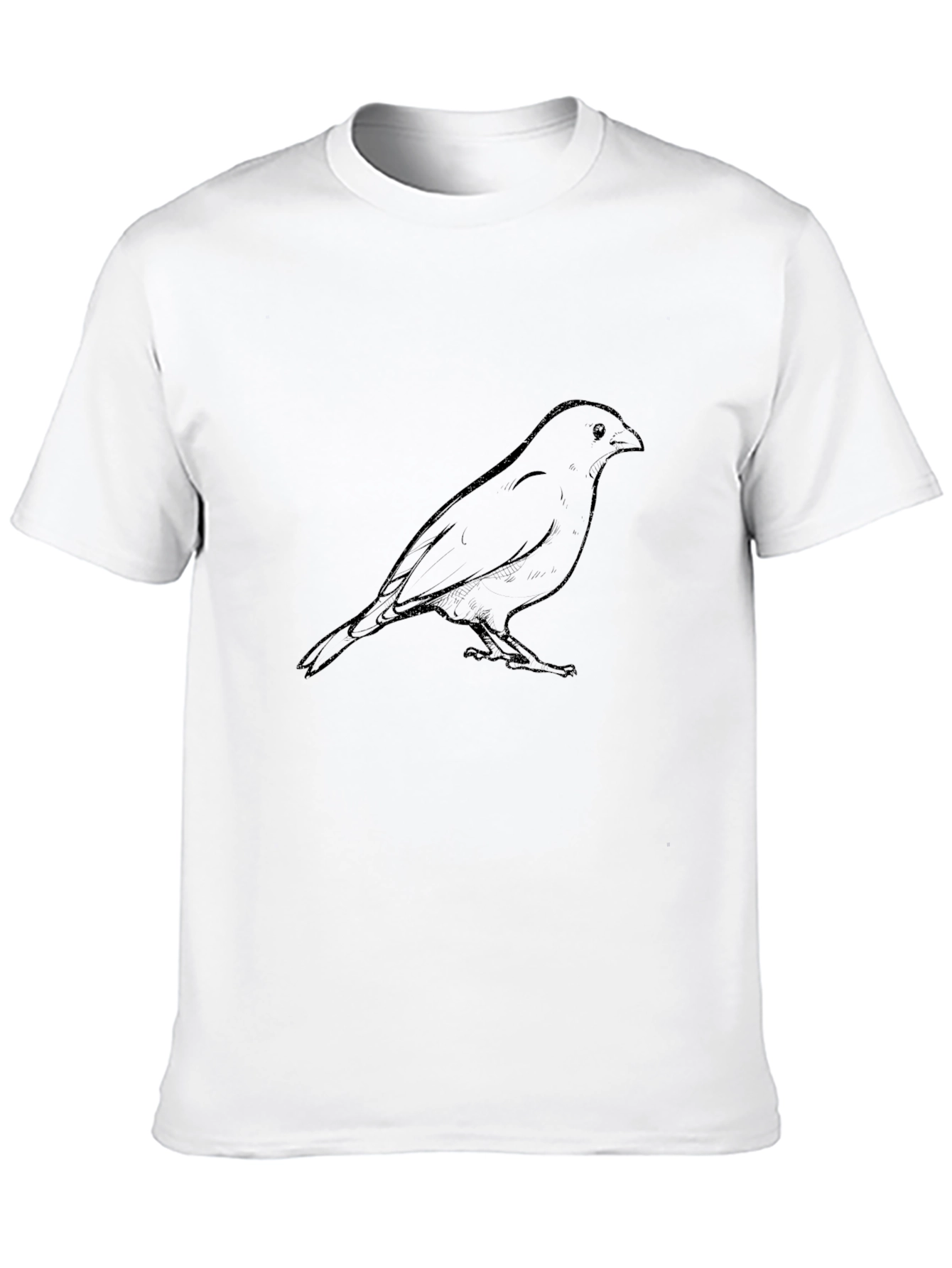 Mens Black T-Shirt with Bird Graphic