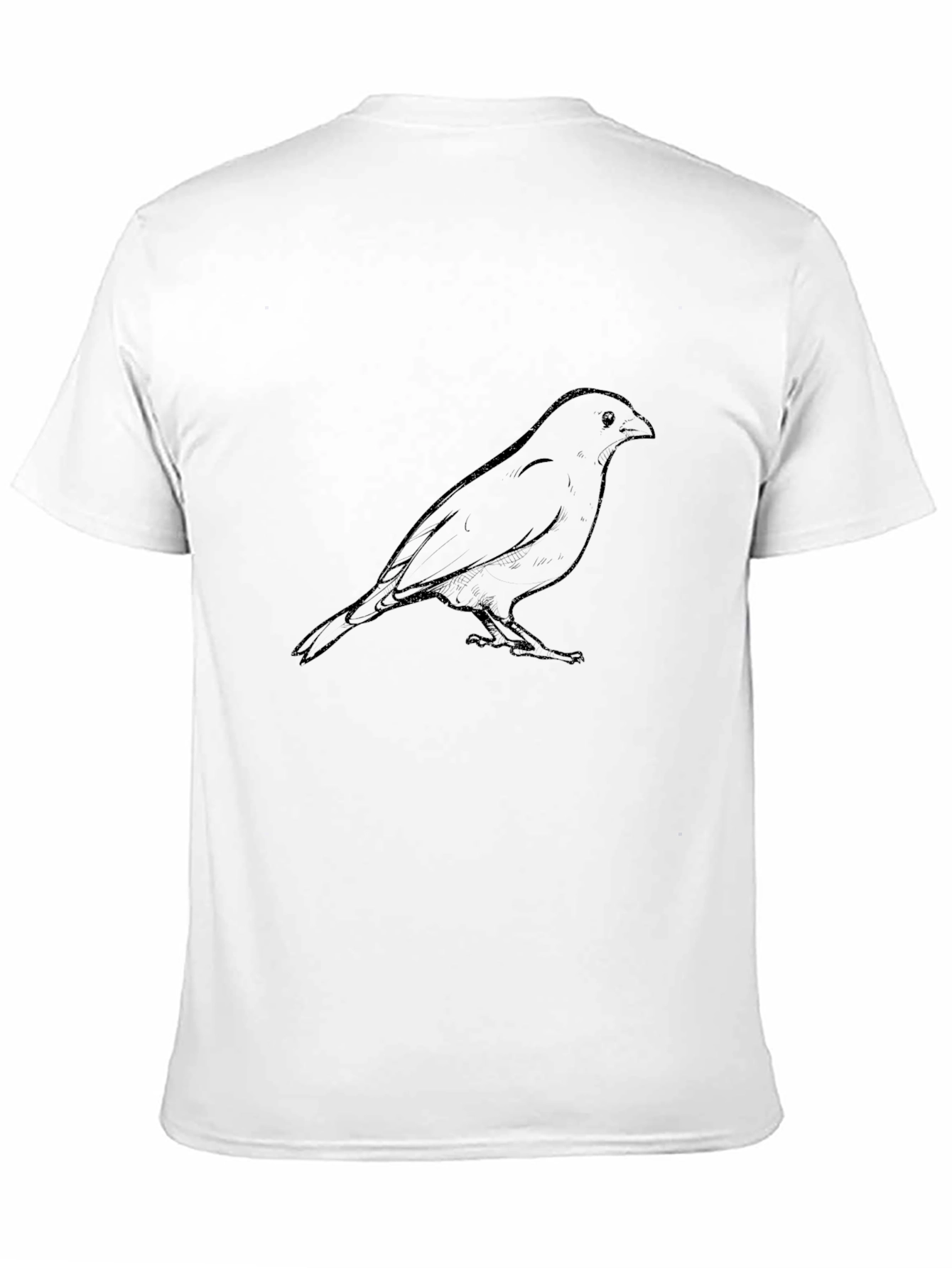 Mens Black T-Shirt with Bird Graphic