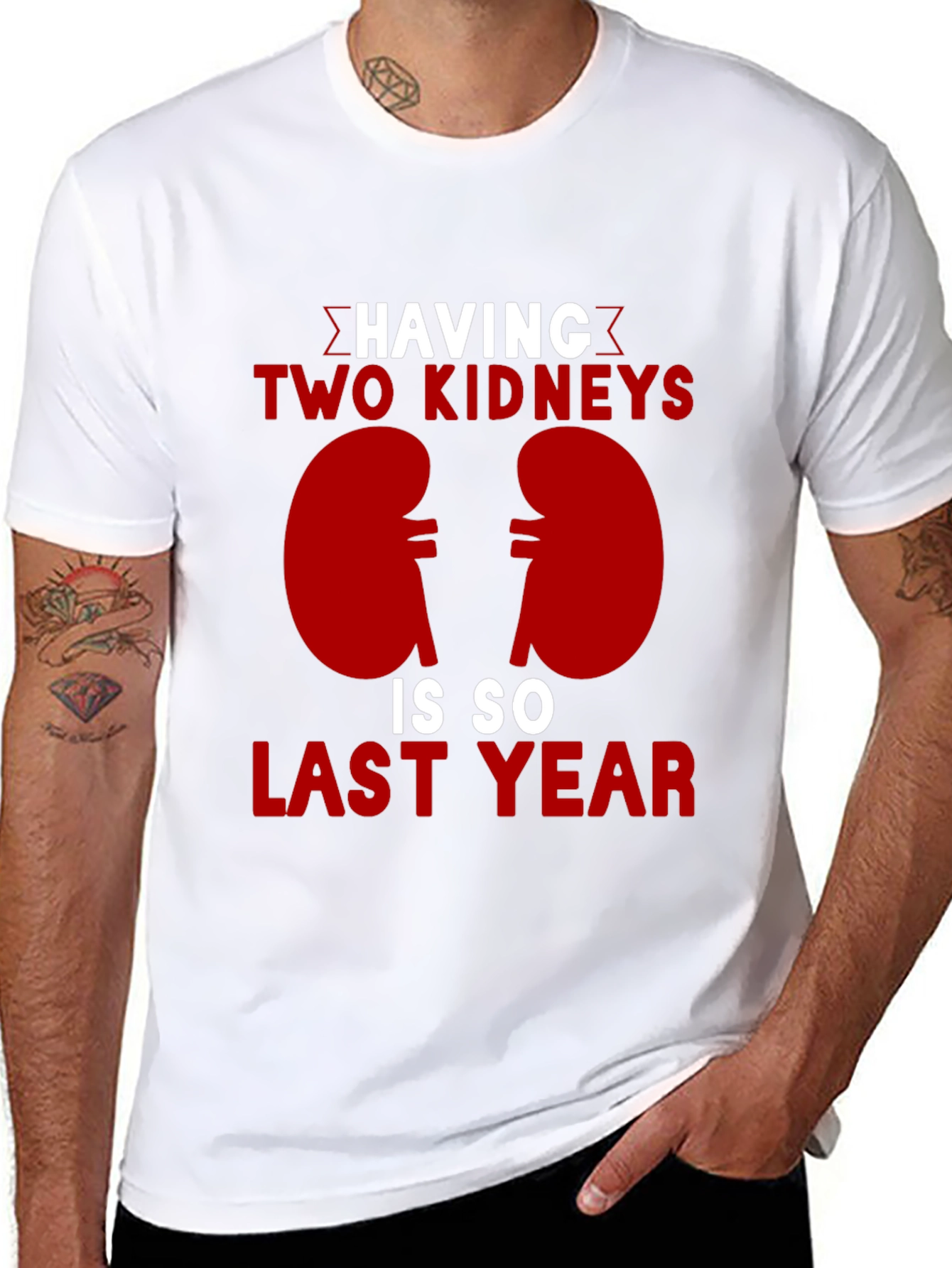 Two Kidneys Last Year Black Humor T-Shirt