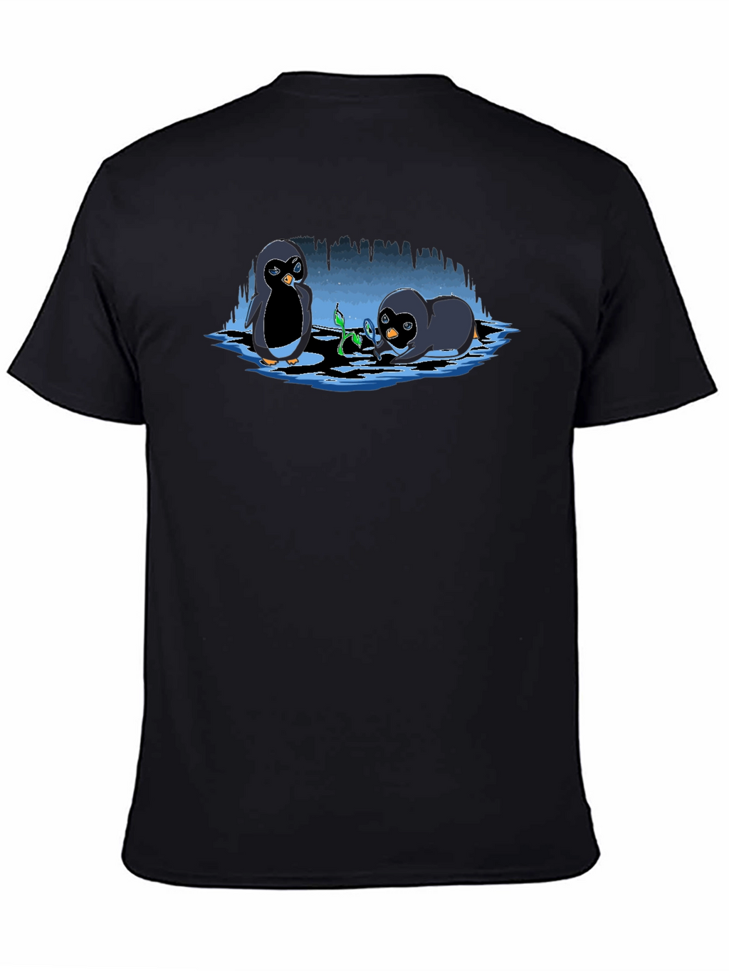 Penguin Plant T-Shirt - Cute Cartoon Design