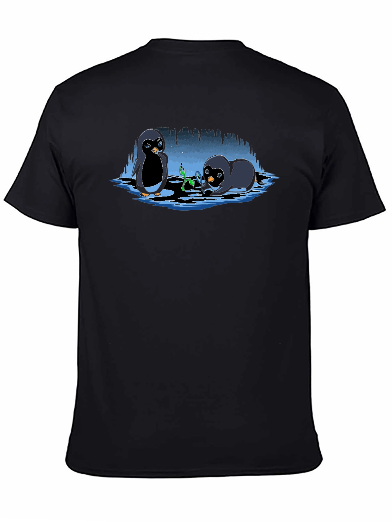 Penguin Plant T-Shirt - Cute Cartoon Design