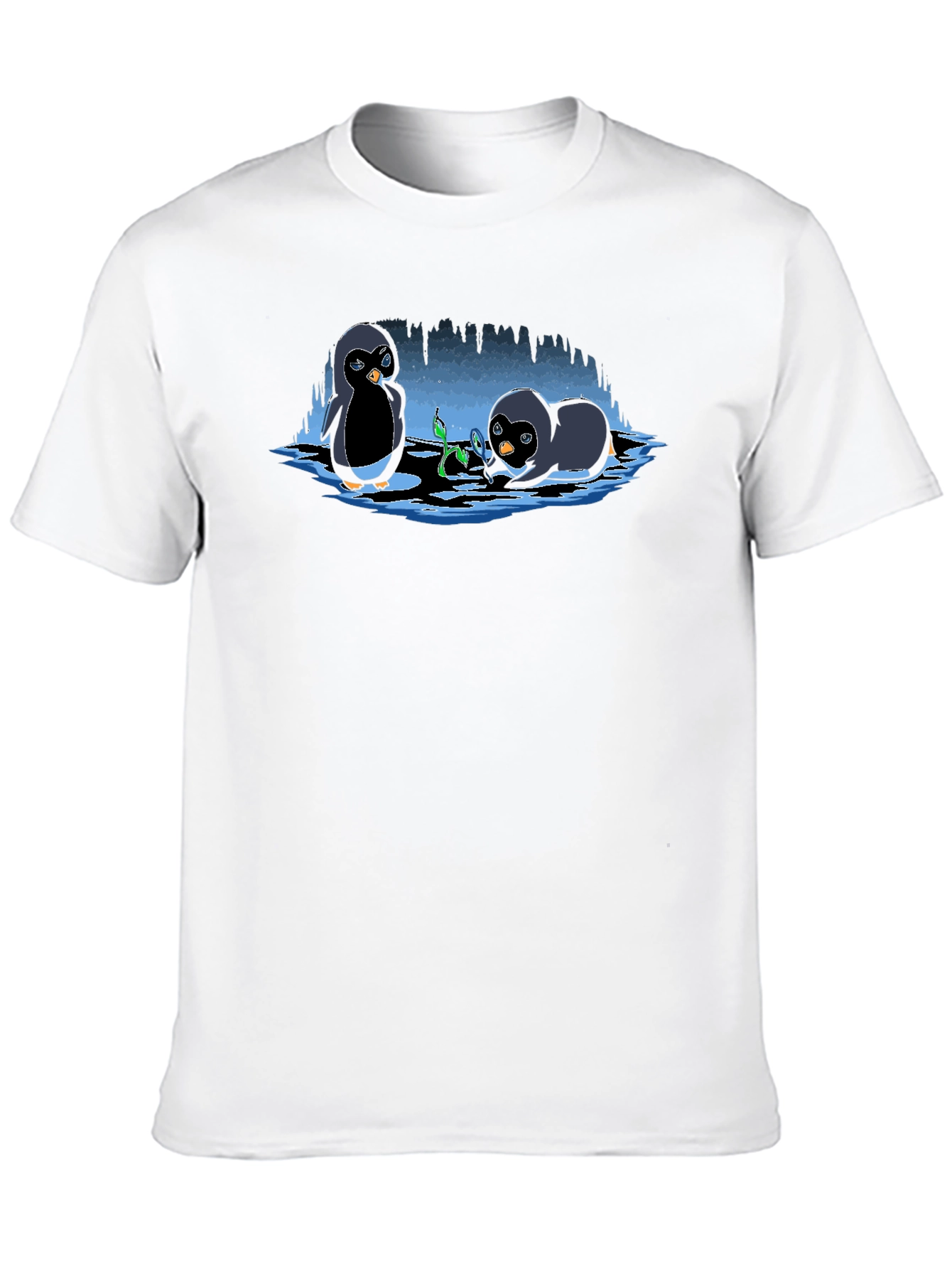Penguin Plant T-Shirt - Cute Cartoon Design