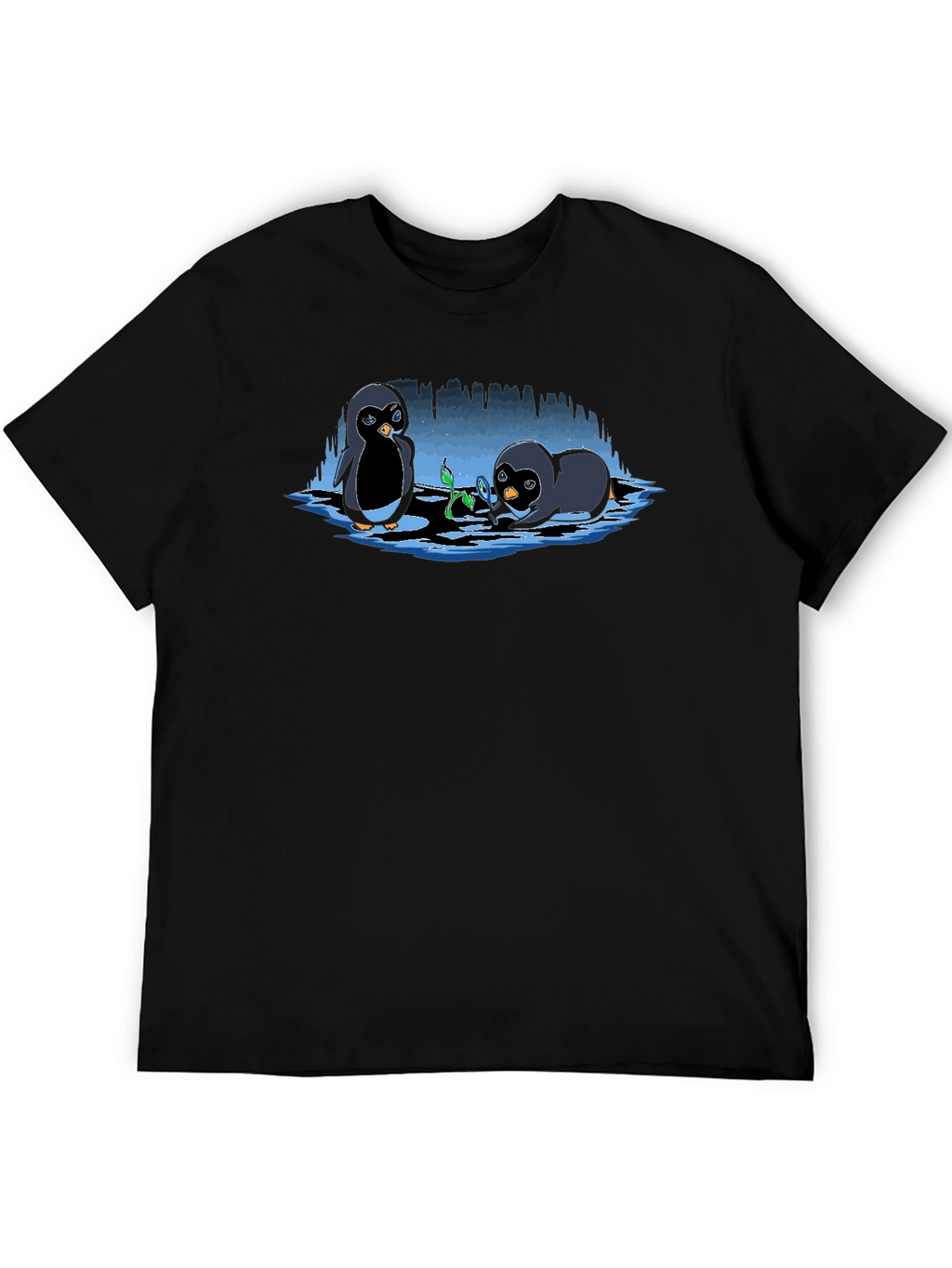 Penguin Plant T-Shirt - Cute Cartoon Design