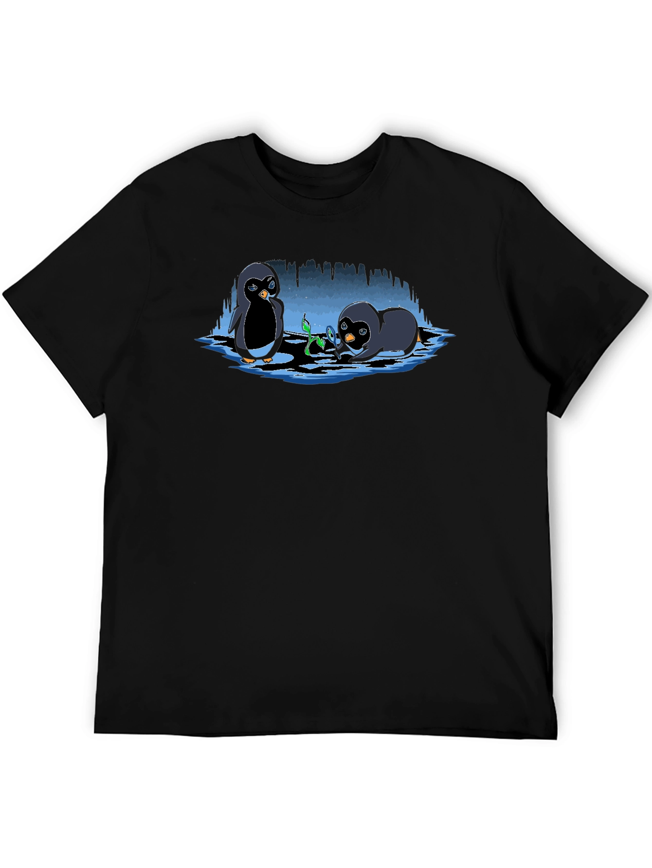 Penguin Plant T-Shirt - Cute Cartoon Design