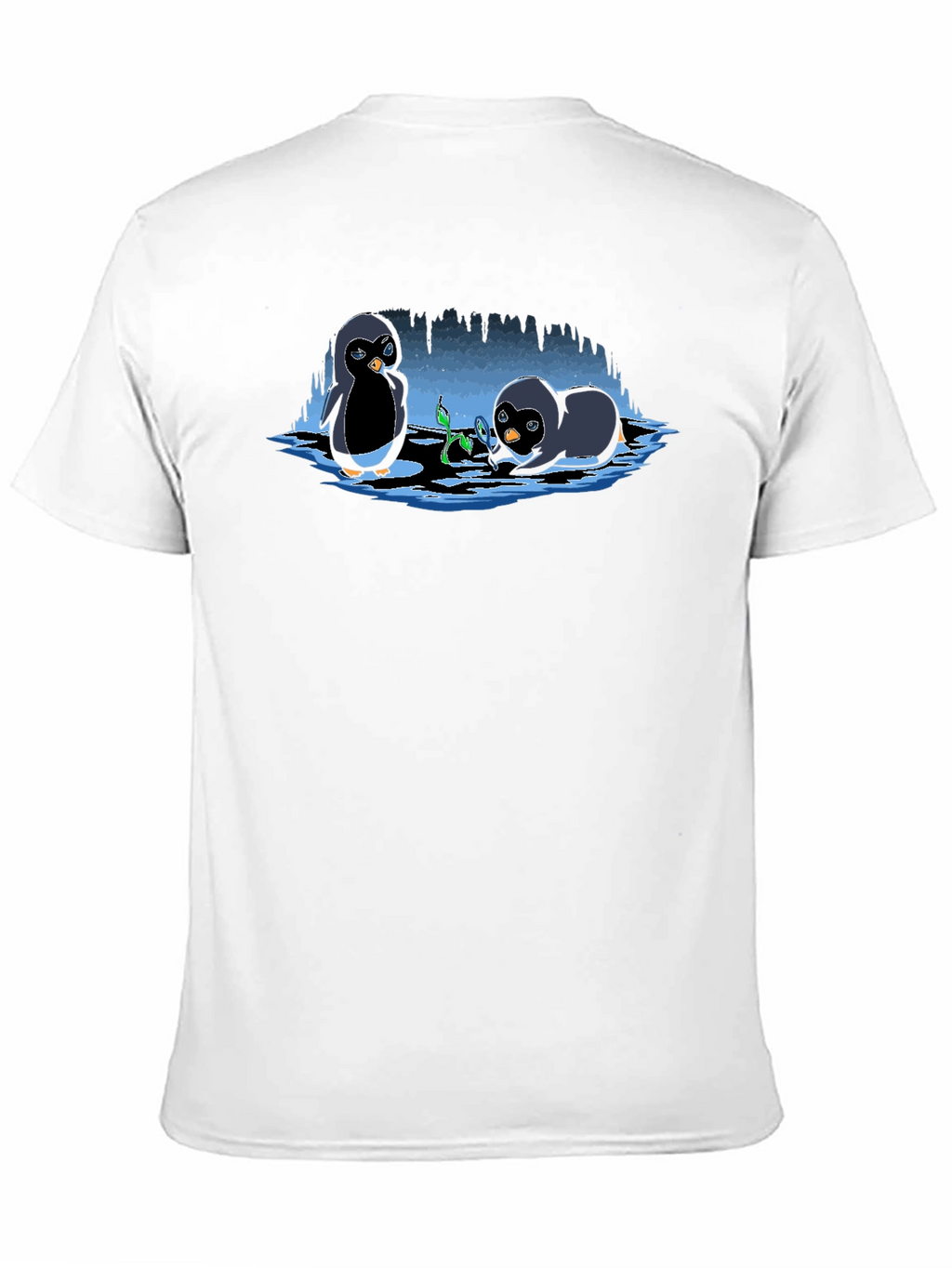 Penguin Plant T-Shirt - Cute Cartoon Design