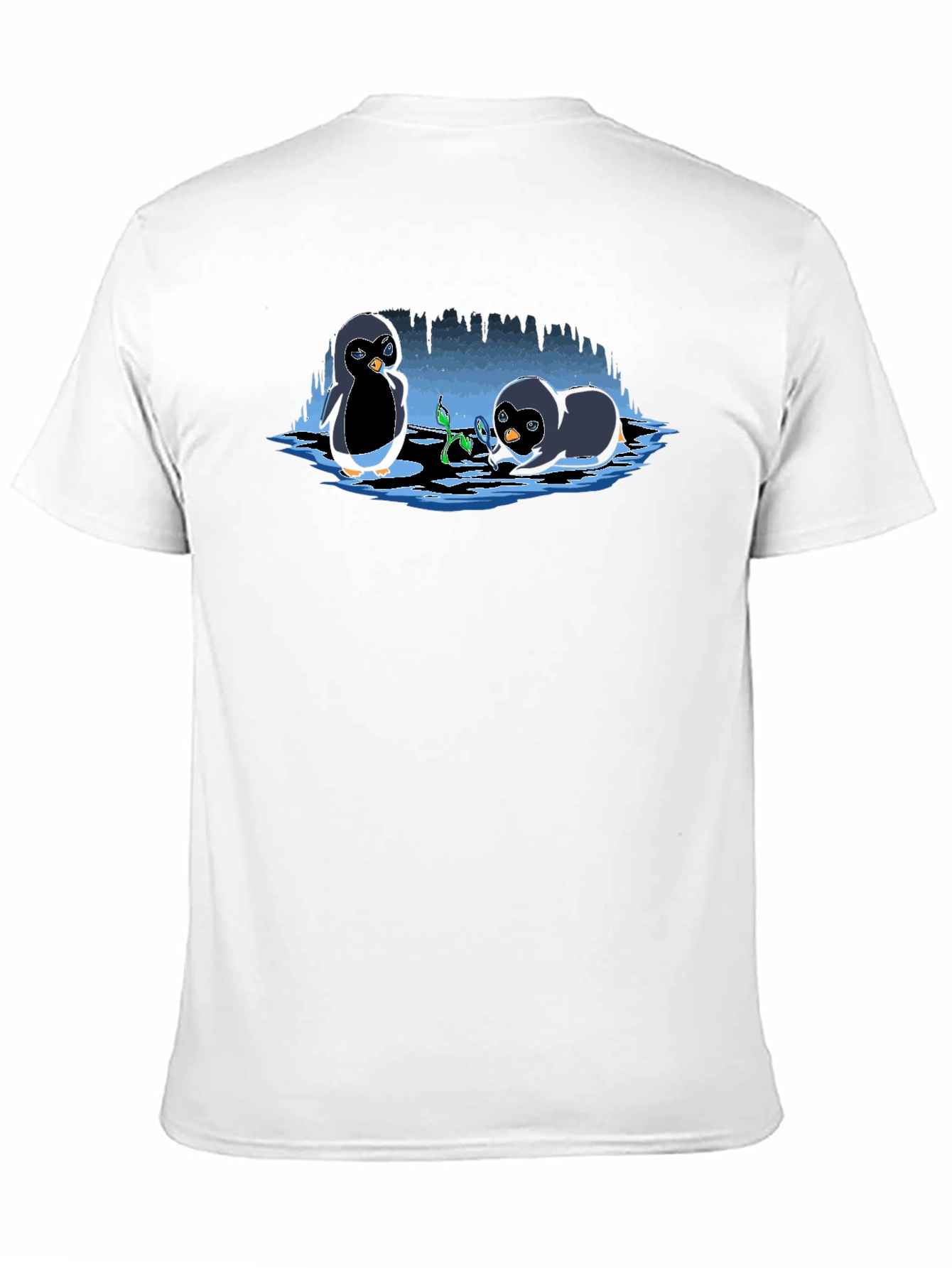 Penguin Plant T-Shirt - Cute Cartoon Design