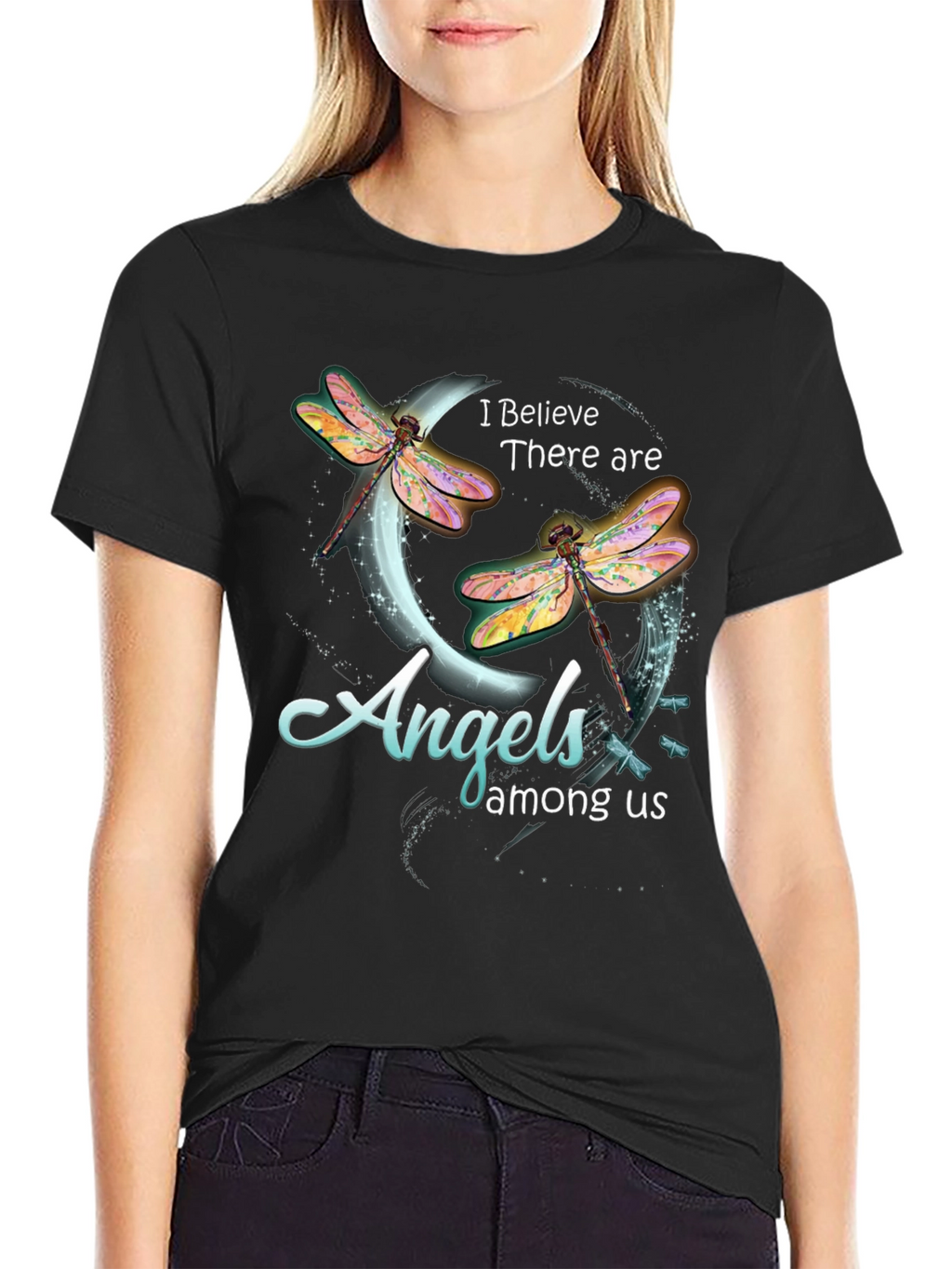 Angels Among Us Dragonfly Graphic T-Shirt