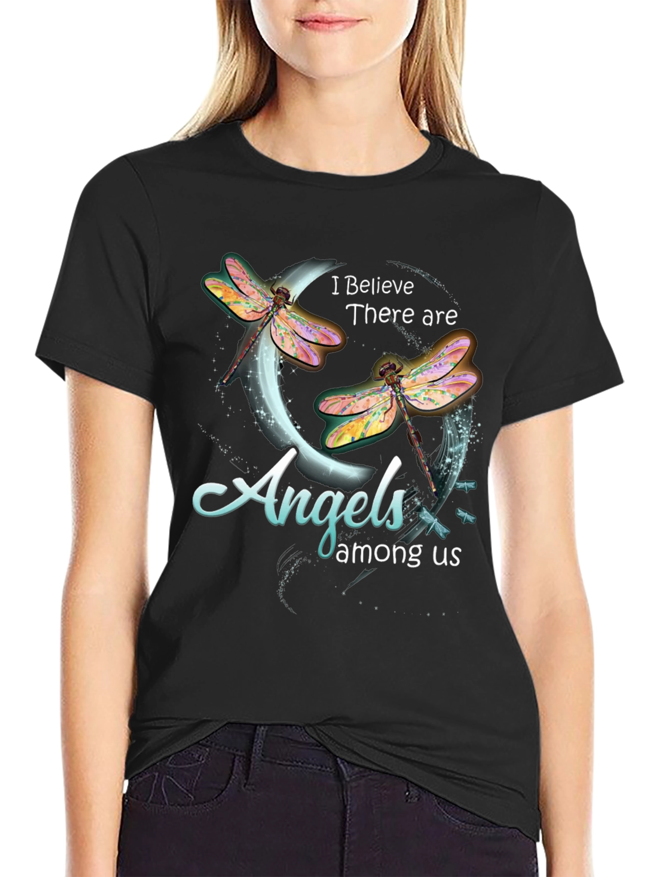 Angels Among Us Dragonfly Graphic T-Shirt