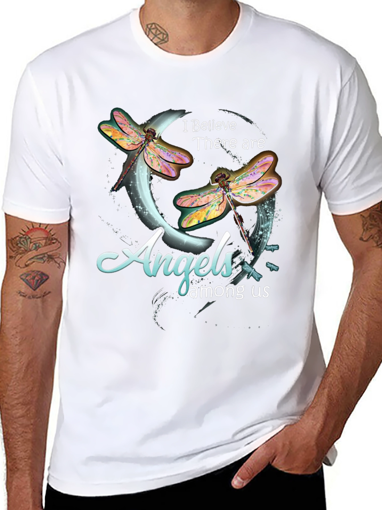 Angels Among Us Dragonfly Graphic T-Shirt