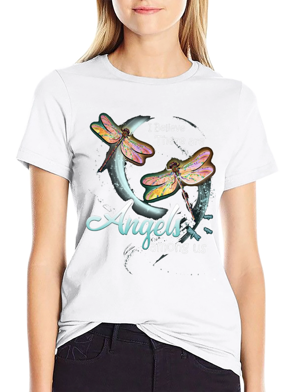 Angels Among Us Dragonfly Graphic T-Shirt