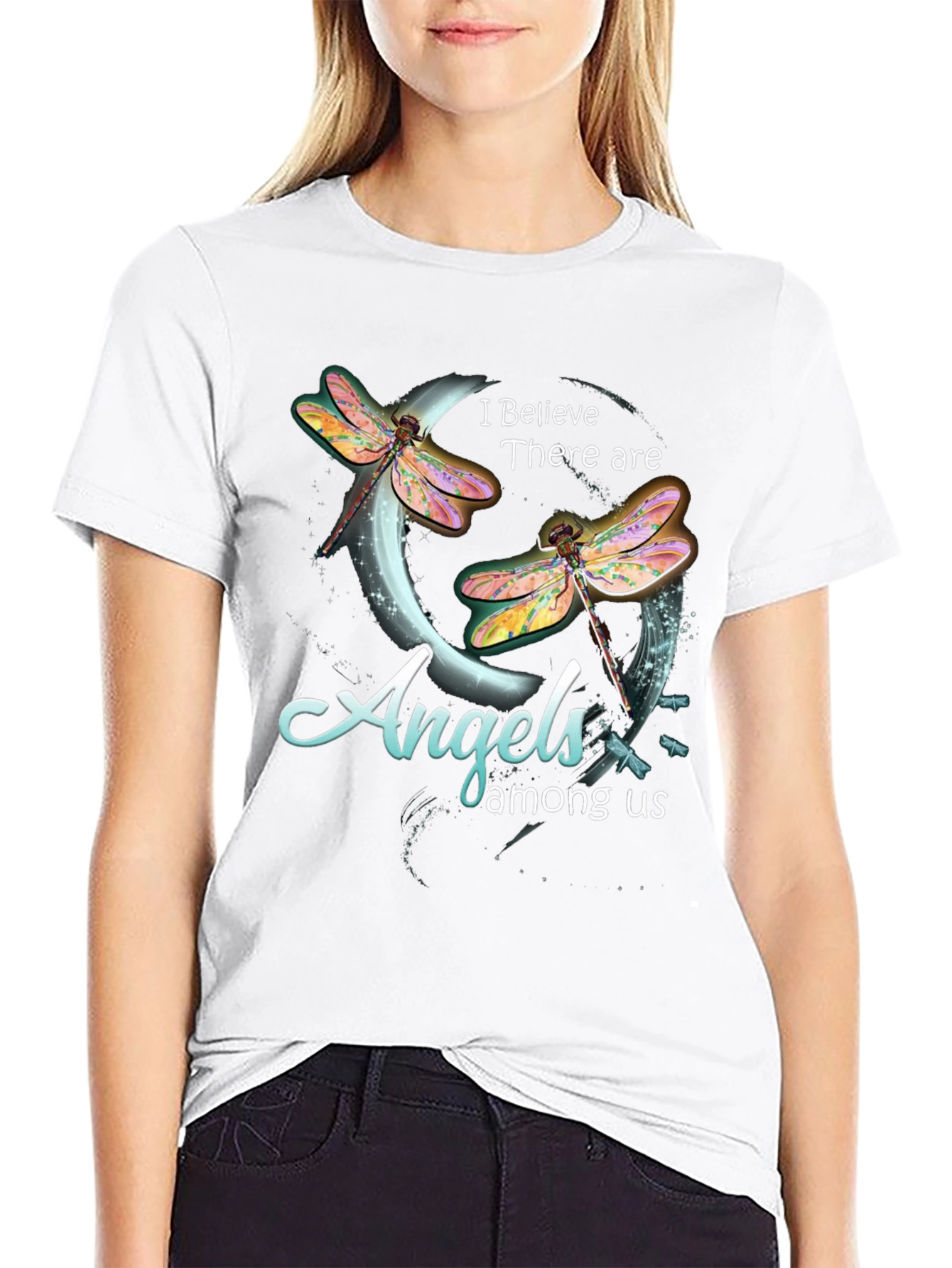 Angels Among Us Dragonfly Graphic T-Shirt