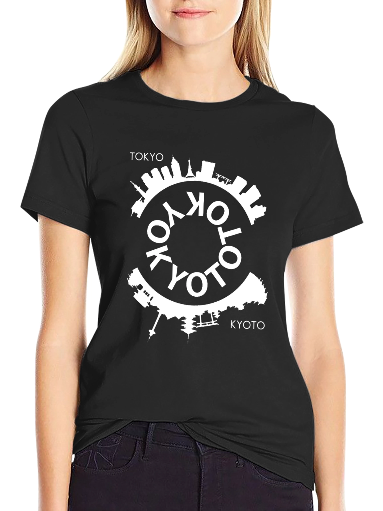 Tokyo Kyoto Graphic Black T-Shirt