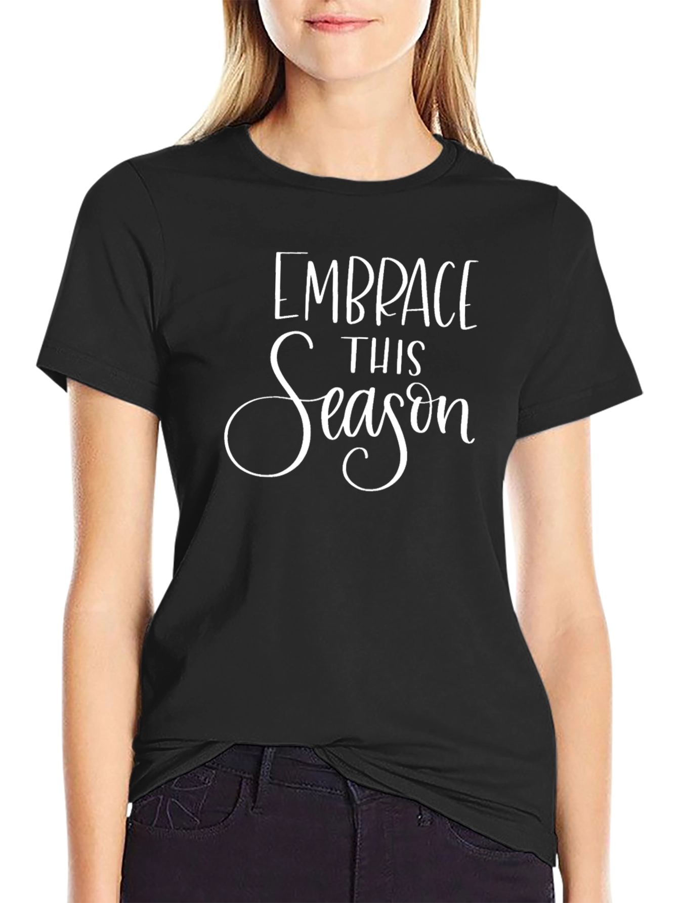 Embrace This Season Black Graphic T-Shirt