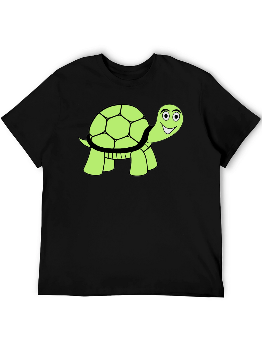 Cute Turtle Graphic T-Shirt - Black Cotton Tee
