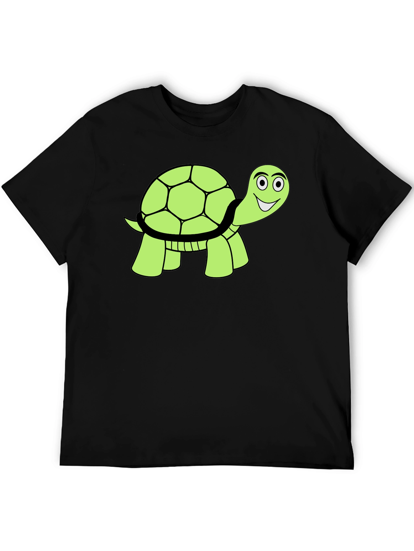 Cute Turtle Graphic T-Shirt - Black Cotton Tee