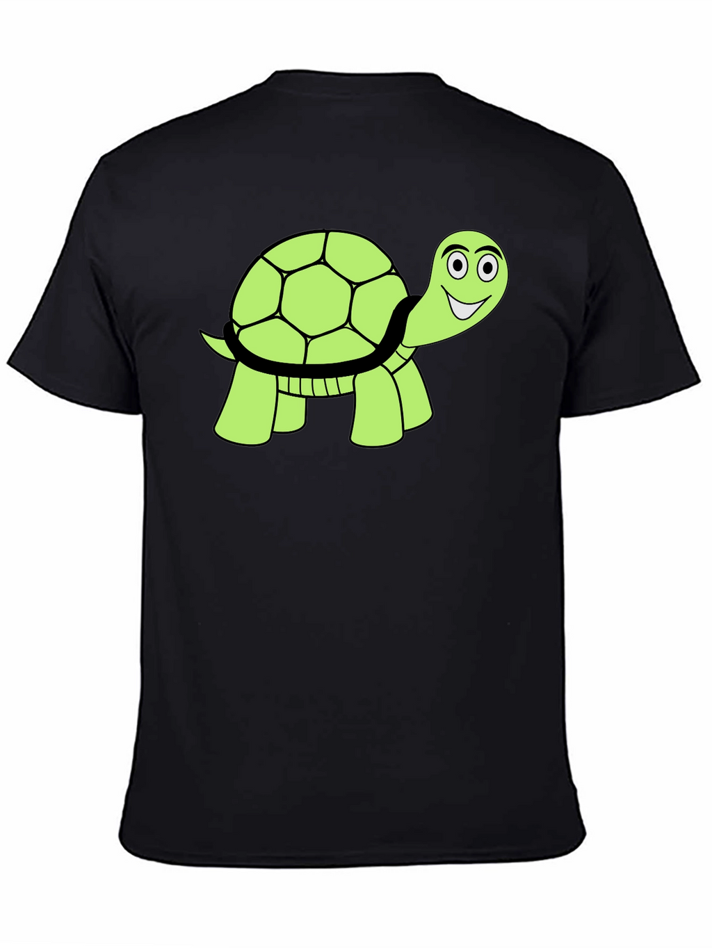 Cute Turtle Graphic T-Shirt - Black Cotton Tee