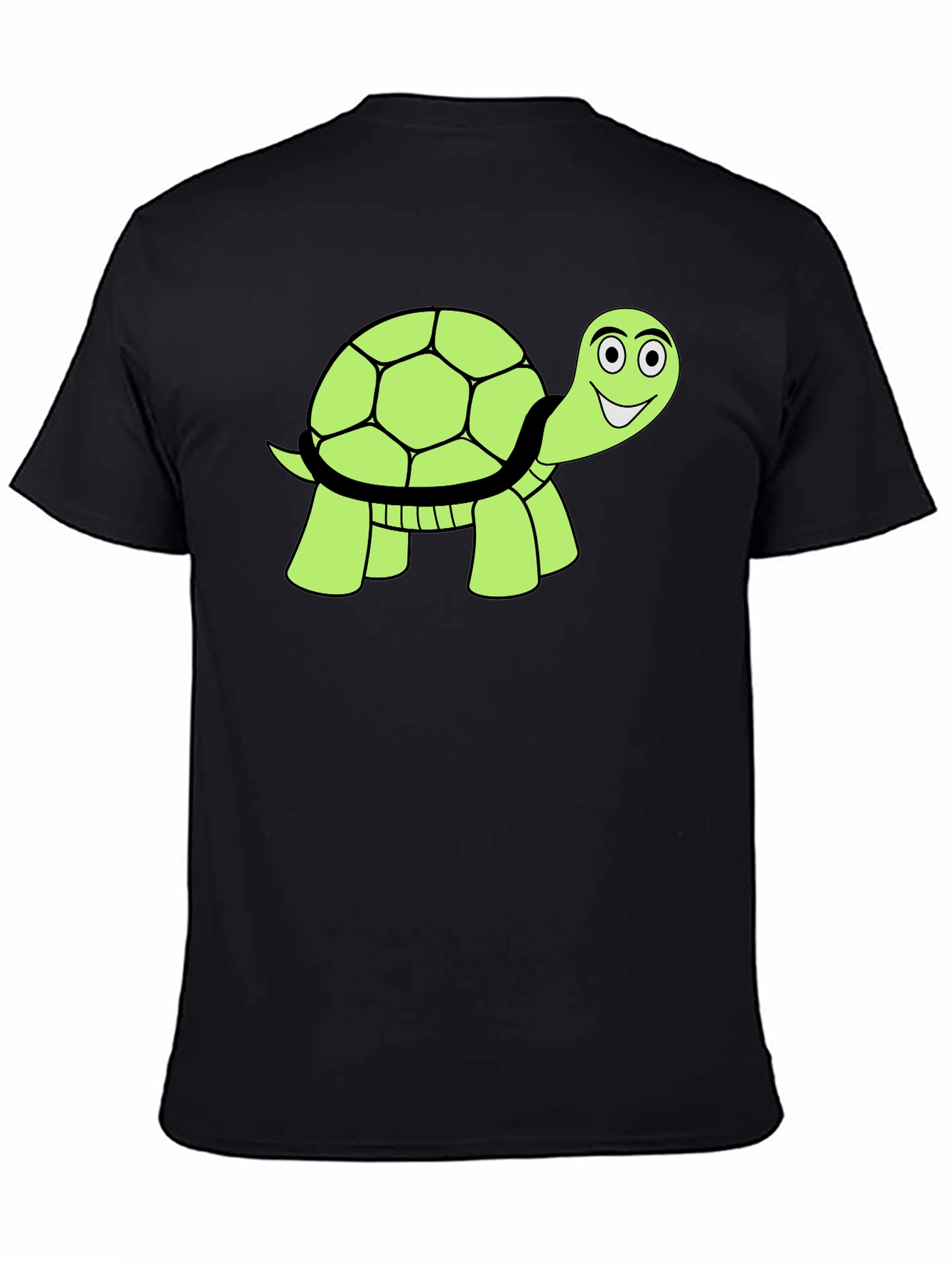 Cute Turtle Graphic T-Shirt - Black Cotton Tee