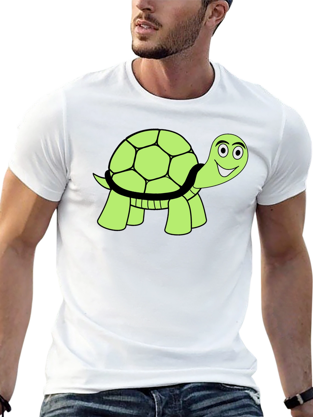 Cute Turtle Graphic T-Shirt - Black Cotton Tee