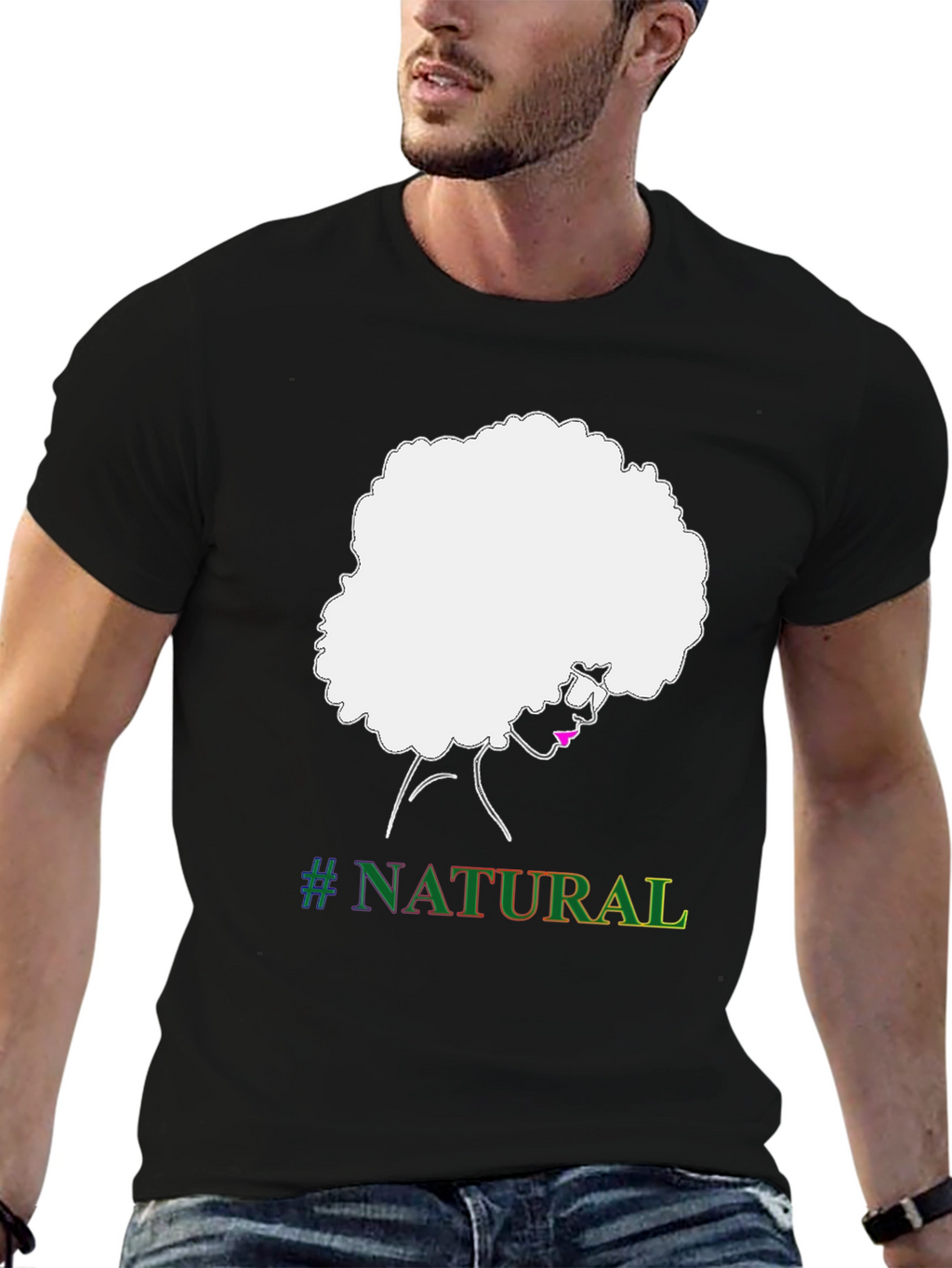 Natural Afro T-Shirt - Black Graphic Tee