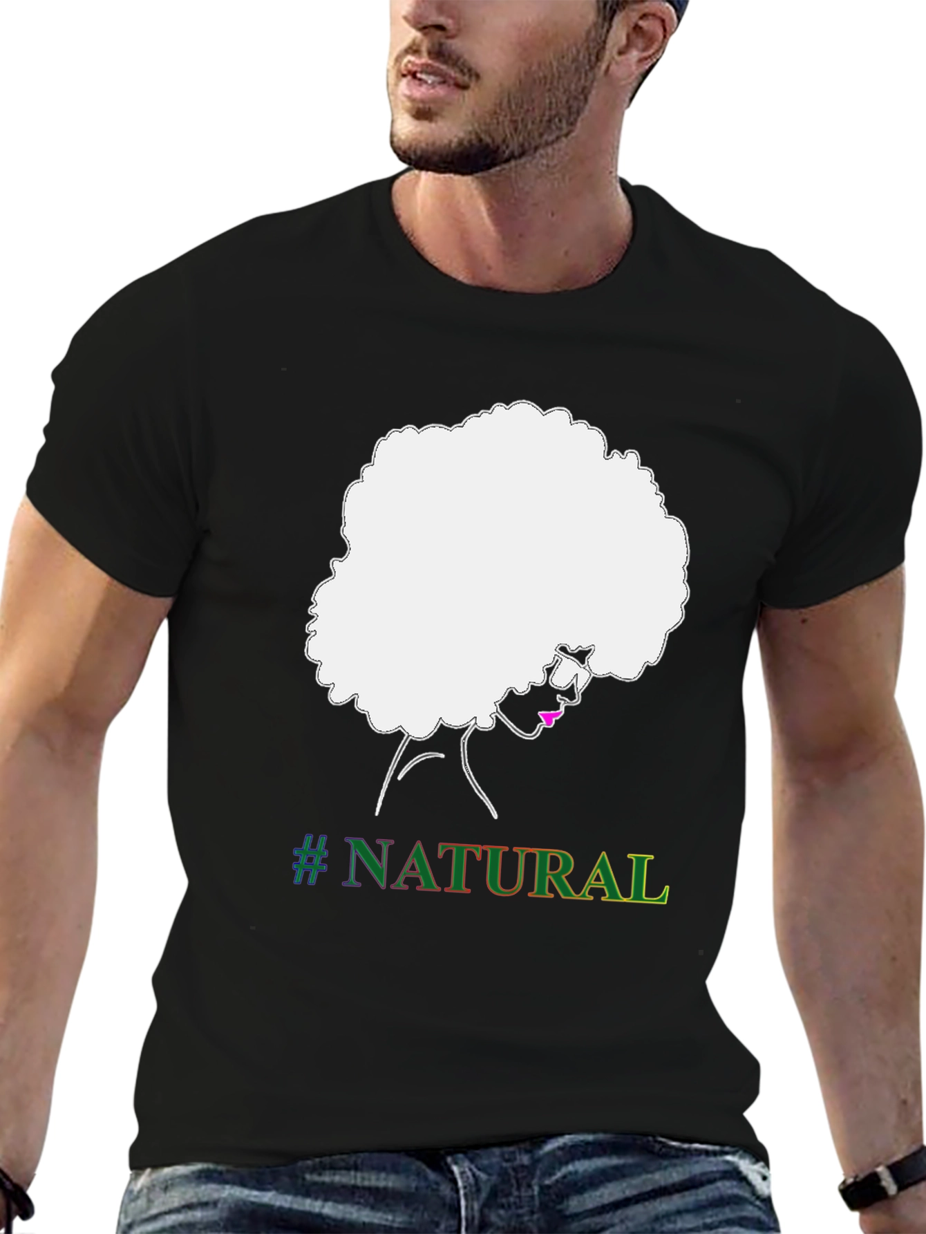 Natural Afro T-Shirt - Black Graphic Tee