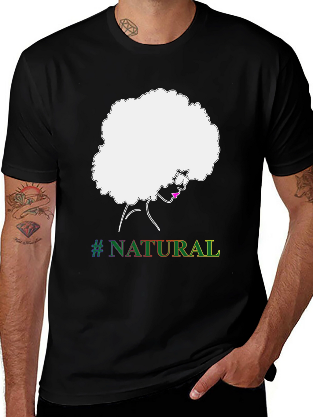 Natural Afro T-Shirt - Black Graphic Tee