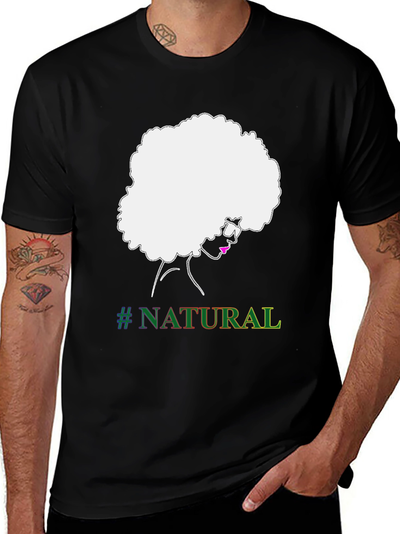 Natural Afro T-Shirt - Black Graphic Tee