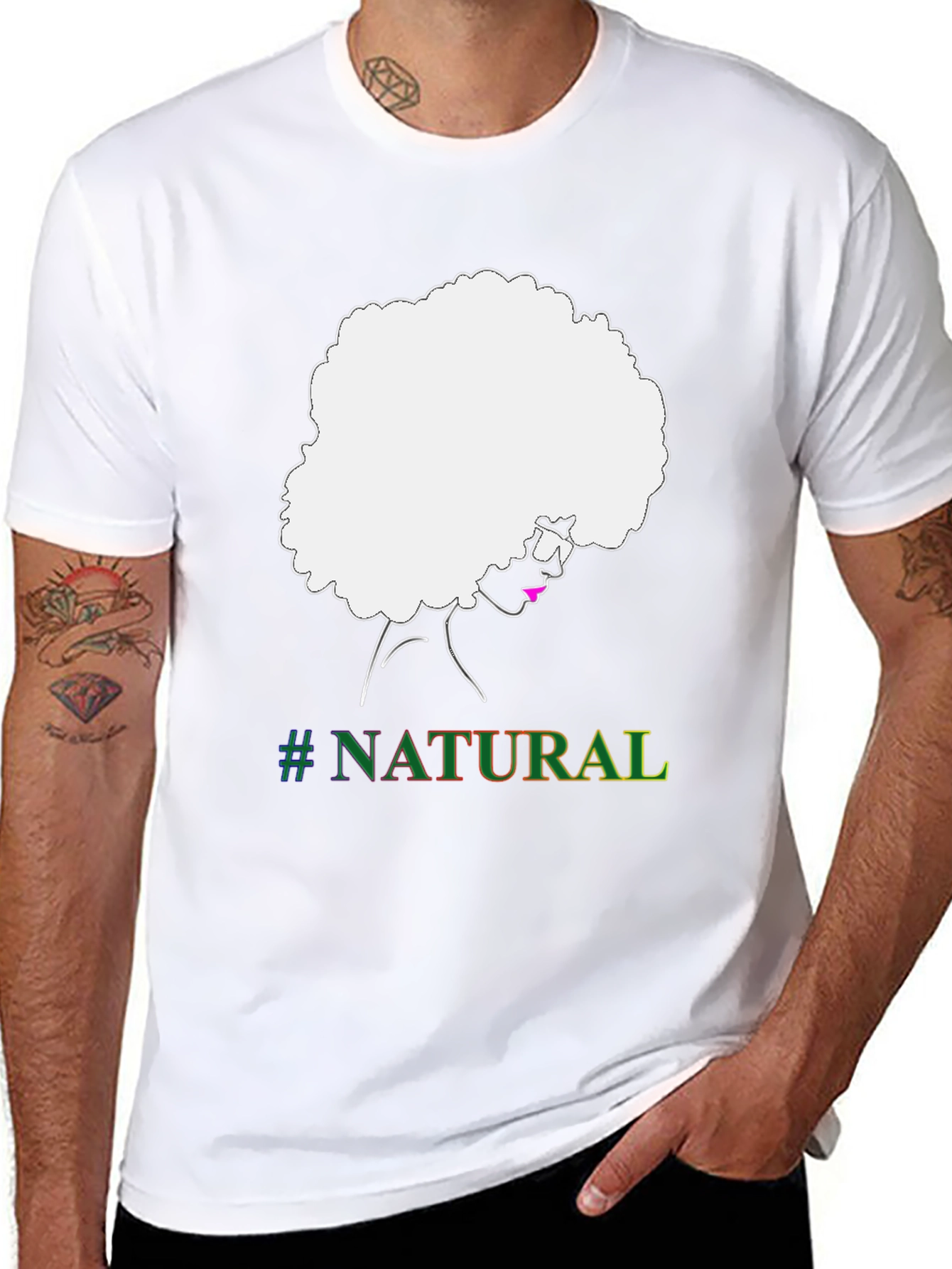Natural Afro T-Shirt - Black Graphic Tee