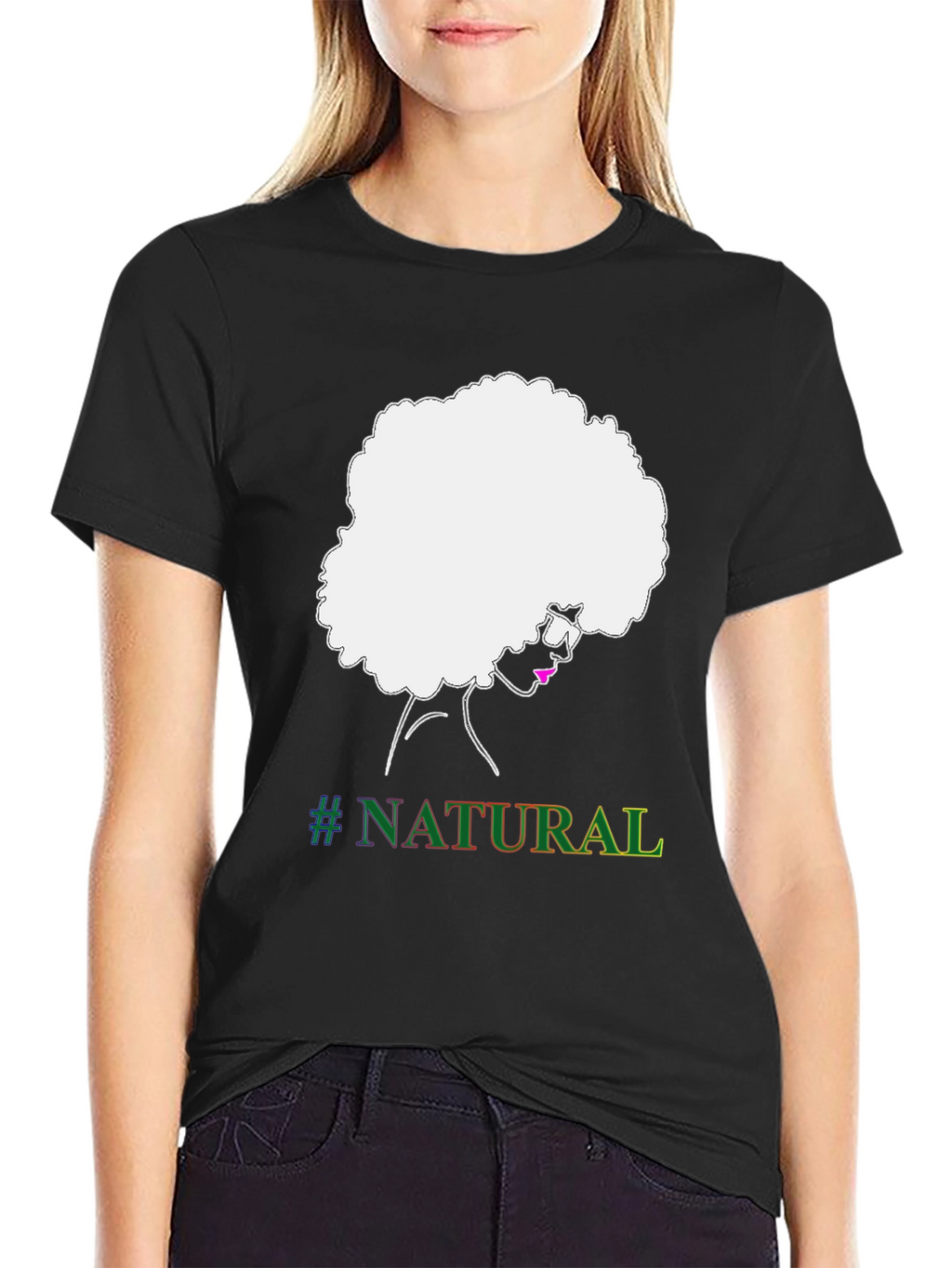 Natural Afro T-Shirt - Black Graphic Tee