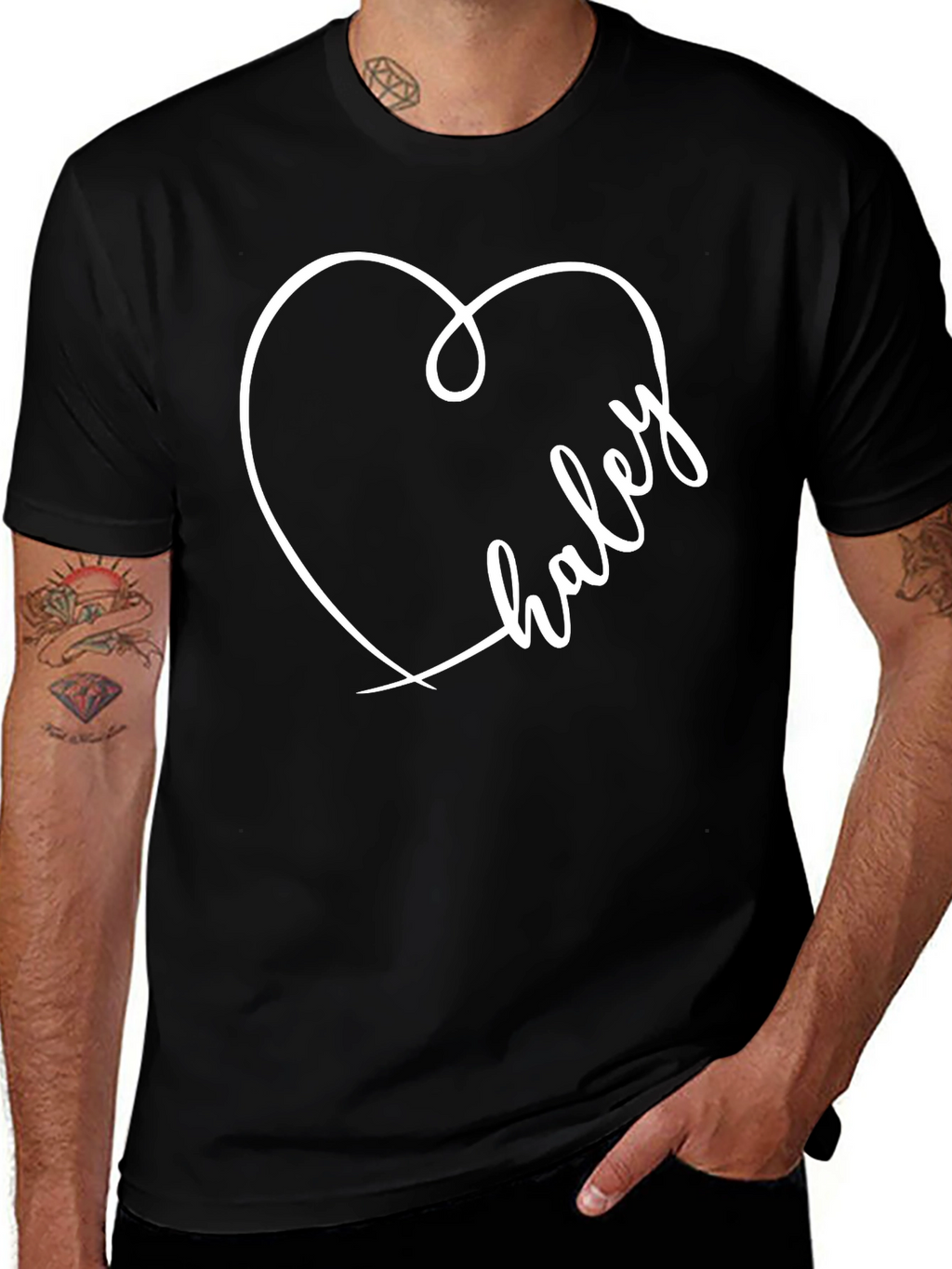 Haley Heart Tee - Stylish Personalized T-Shirt