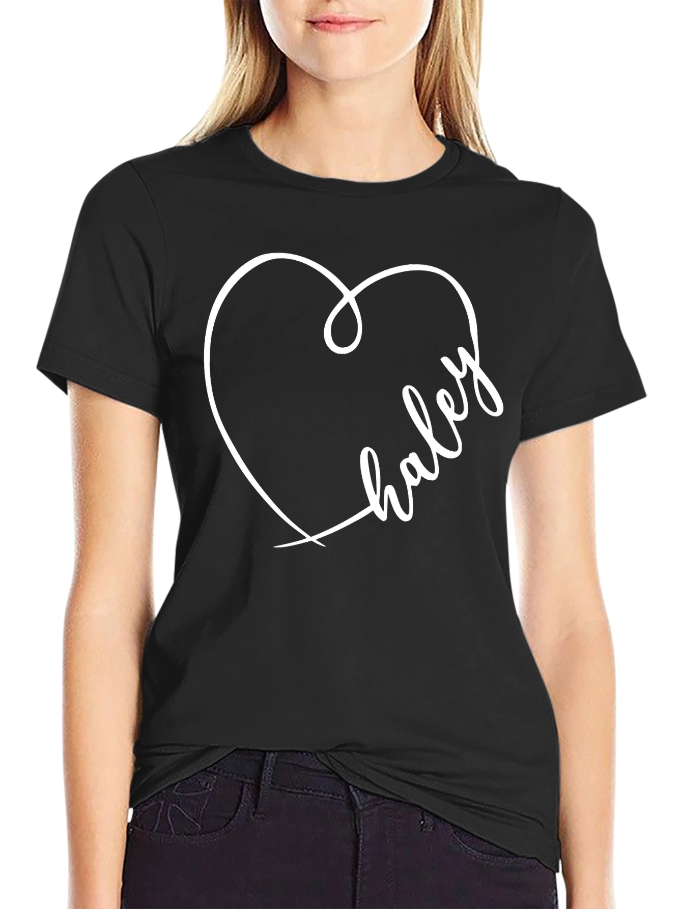 Haley Heart Tee - Stylish Personalized T-Shirt
